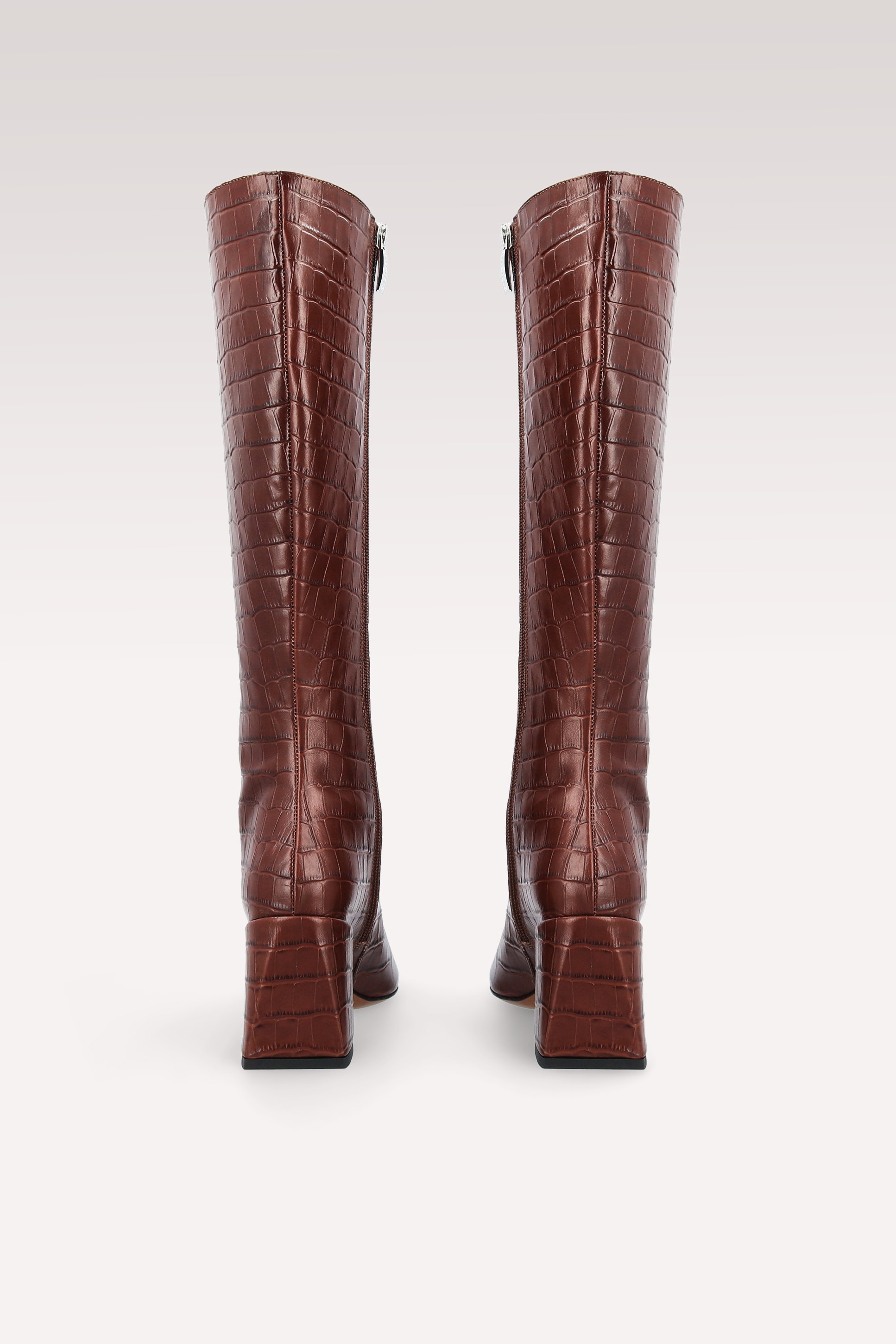 STIVALI MONICA 03 IN PELLE STAMPATA COCCO MARRONE