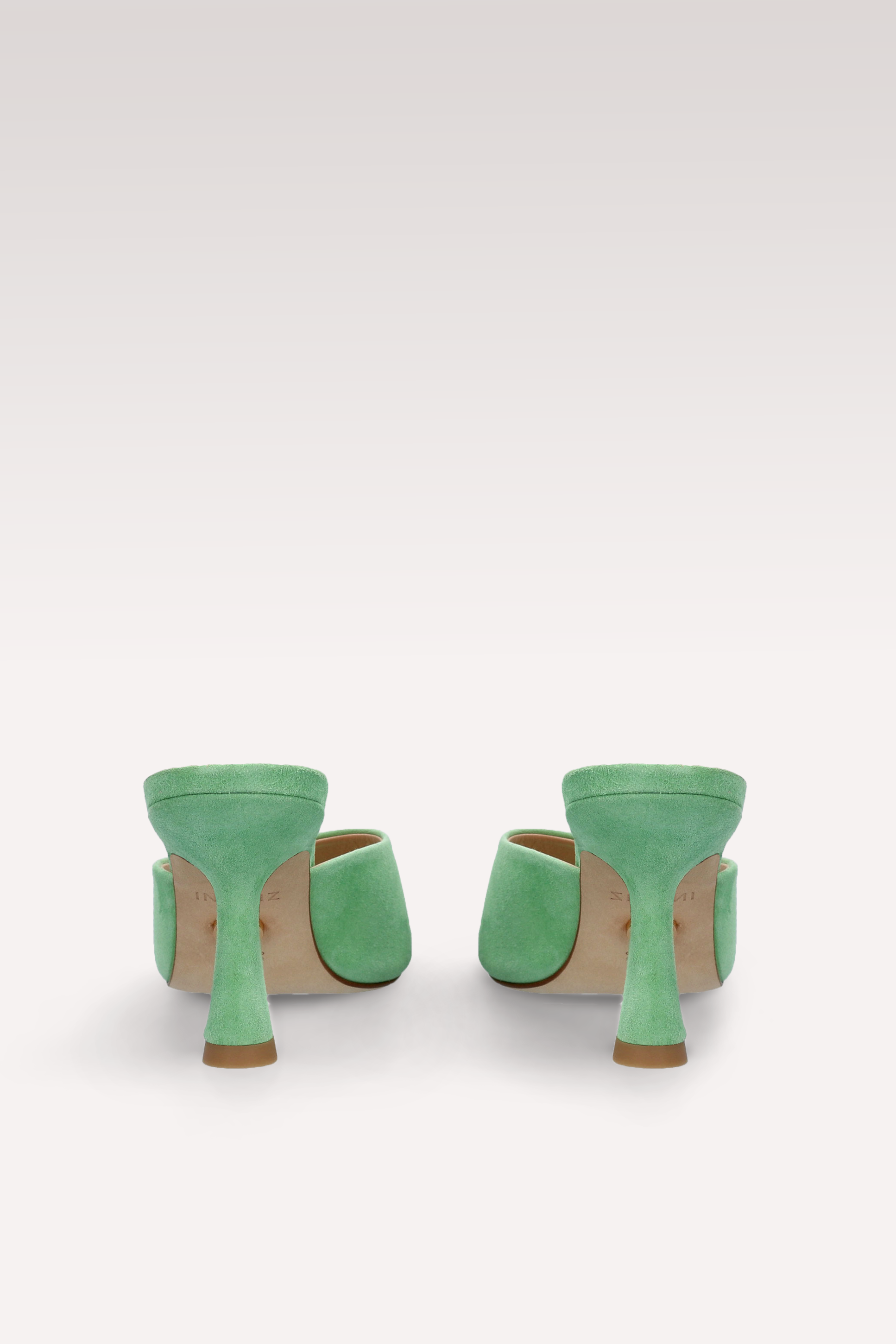MULES RENY IN PELLE SCAMOSCIATA VERDE