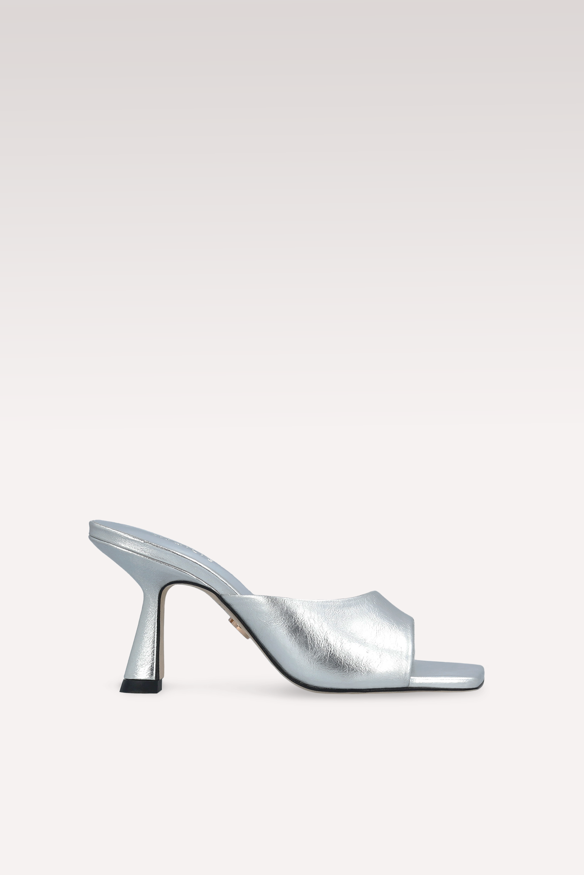 RENY SILVER METALLIC LEATHER MULES