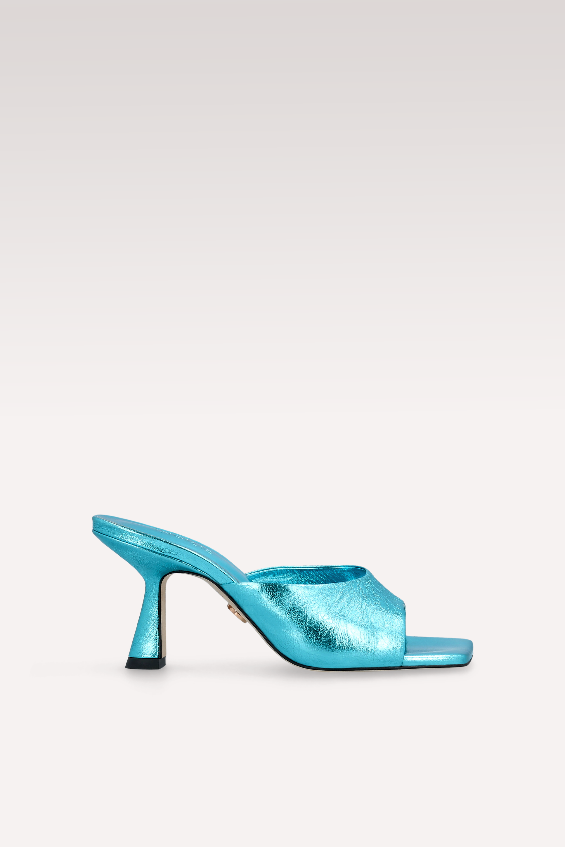 MULES IN PELLE METALLIZZATA BLU RENY