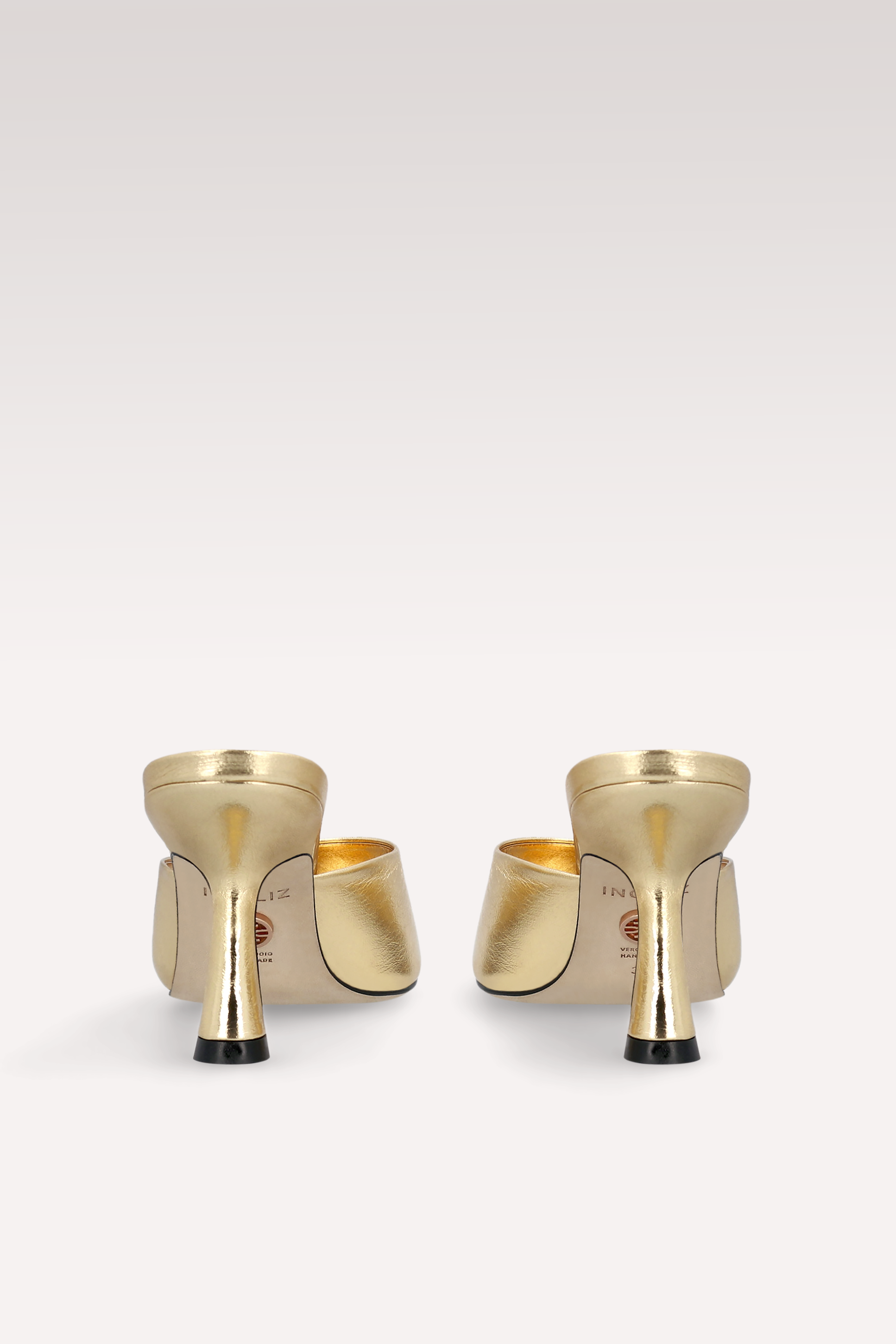 MULES IN PELLE METALLIZZATA ORO RENY