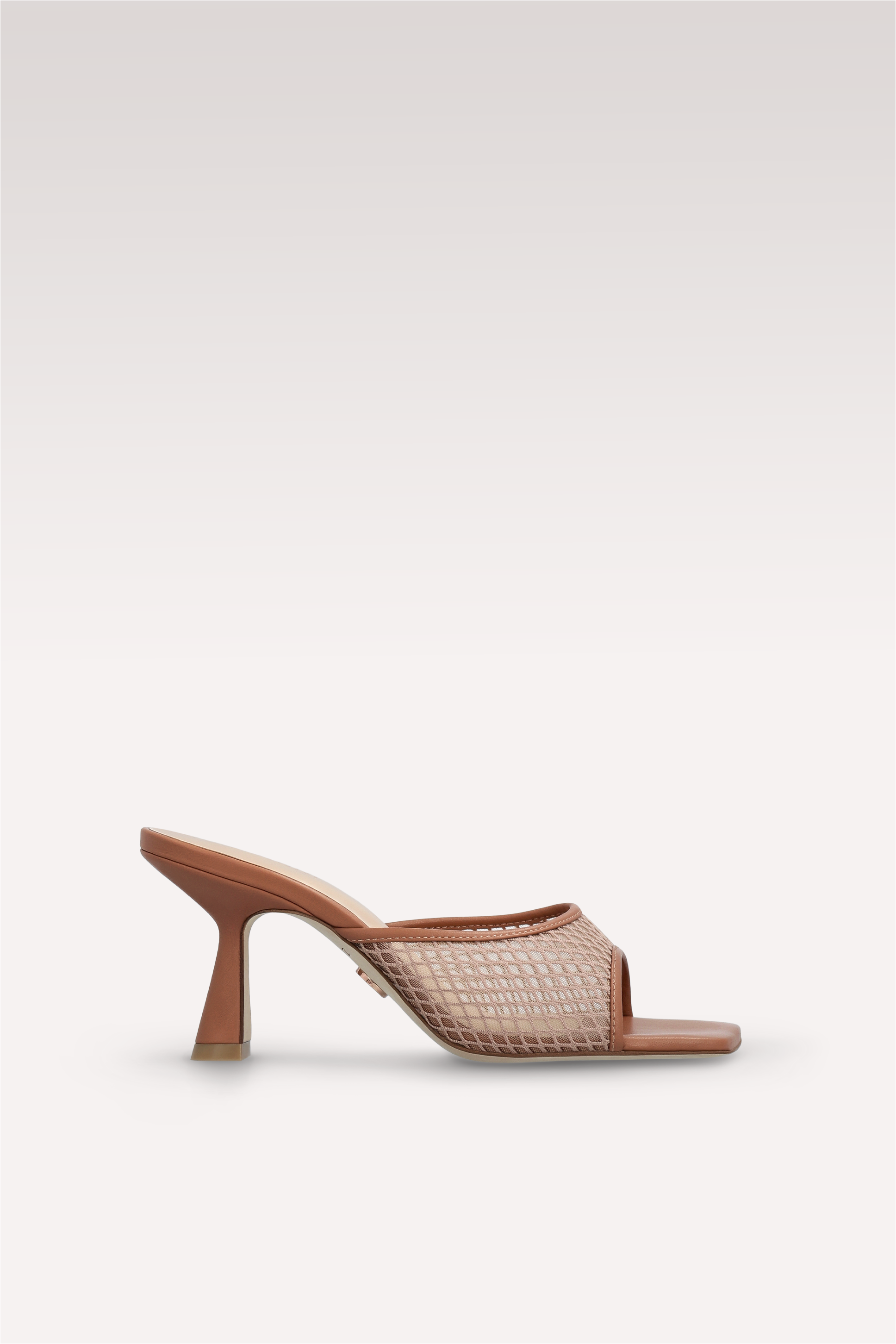 MULES REY IN PELLE E RETE MARRONE