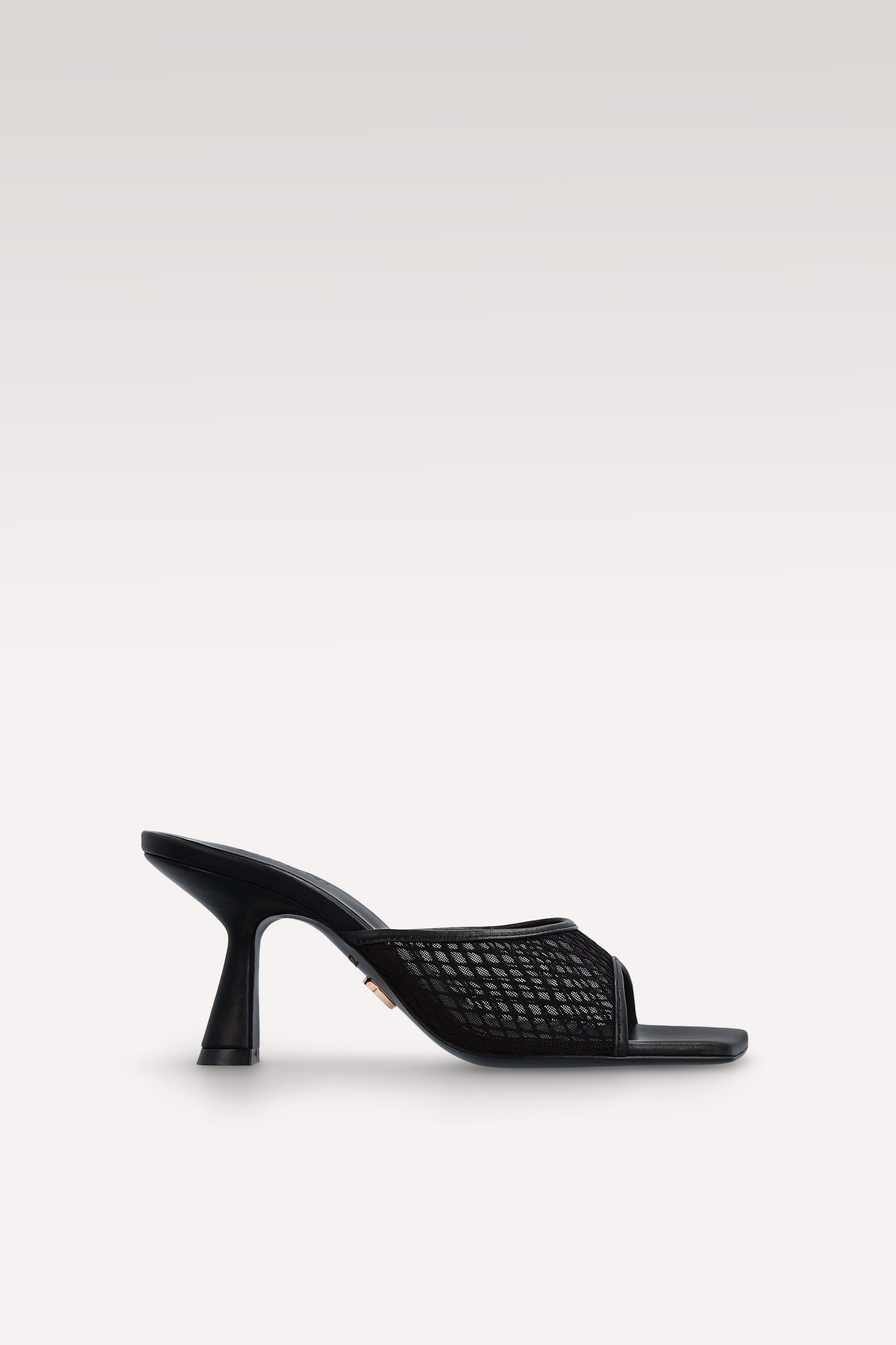 MULES REY IN PELLE NERA E RETE