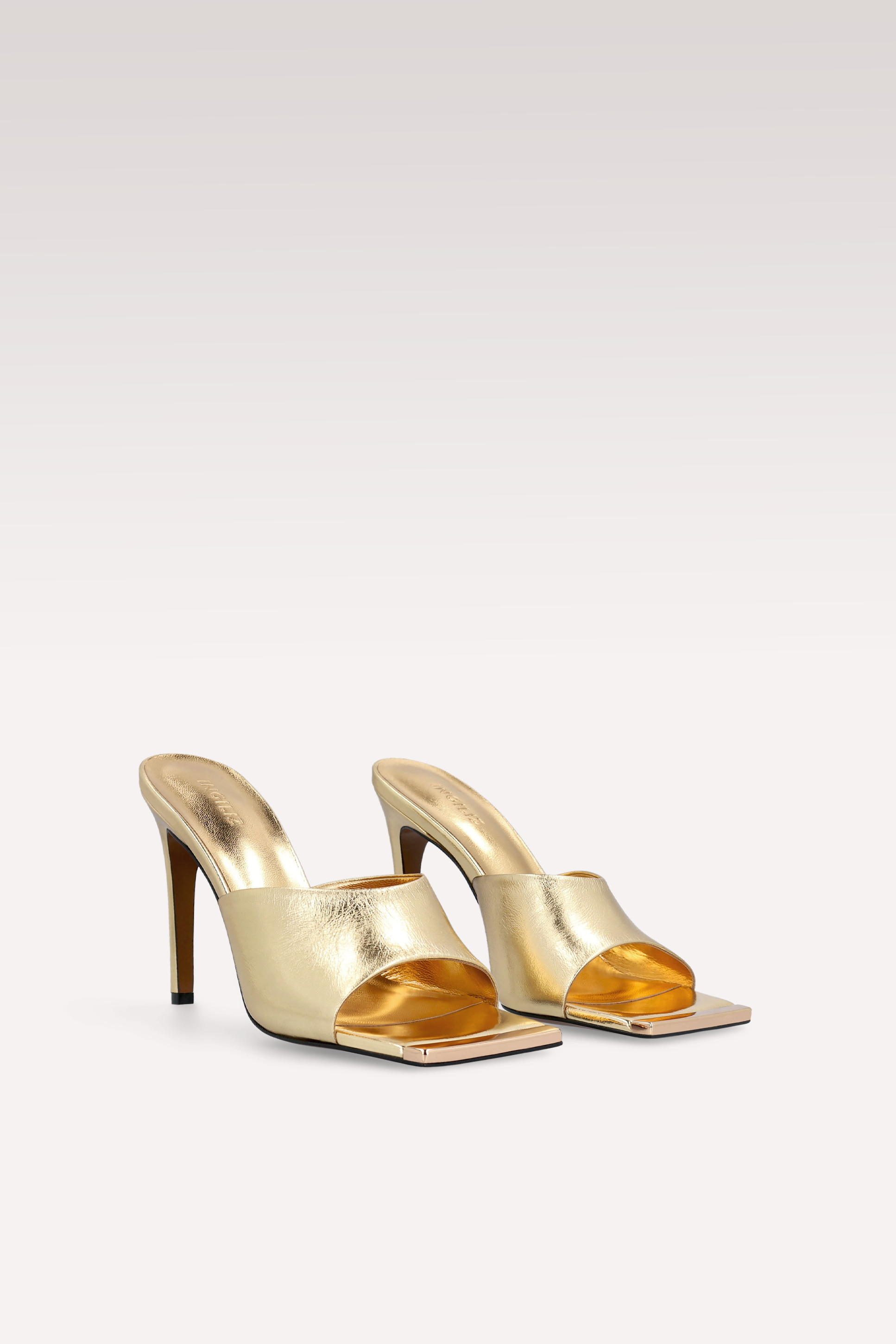 MULES IN PELLE METALLIZZATA ORO KALINA
