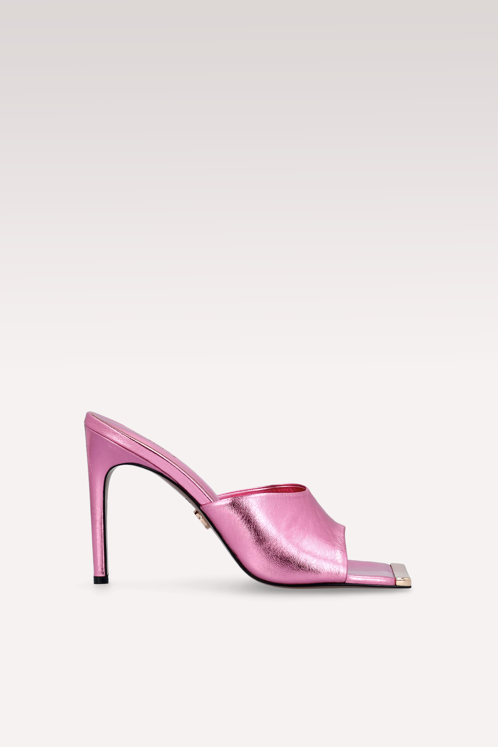 MULES IN PELLE METALLIZZATA ROSA KALINA