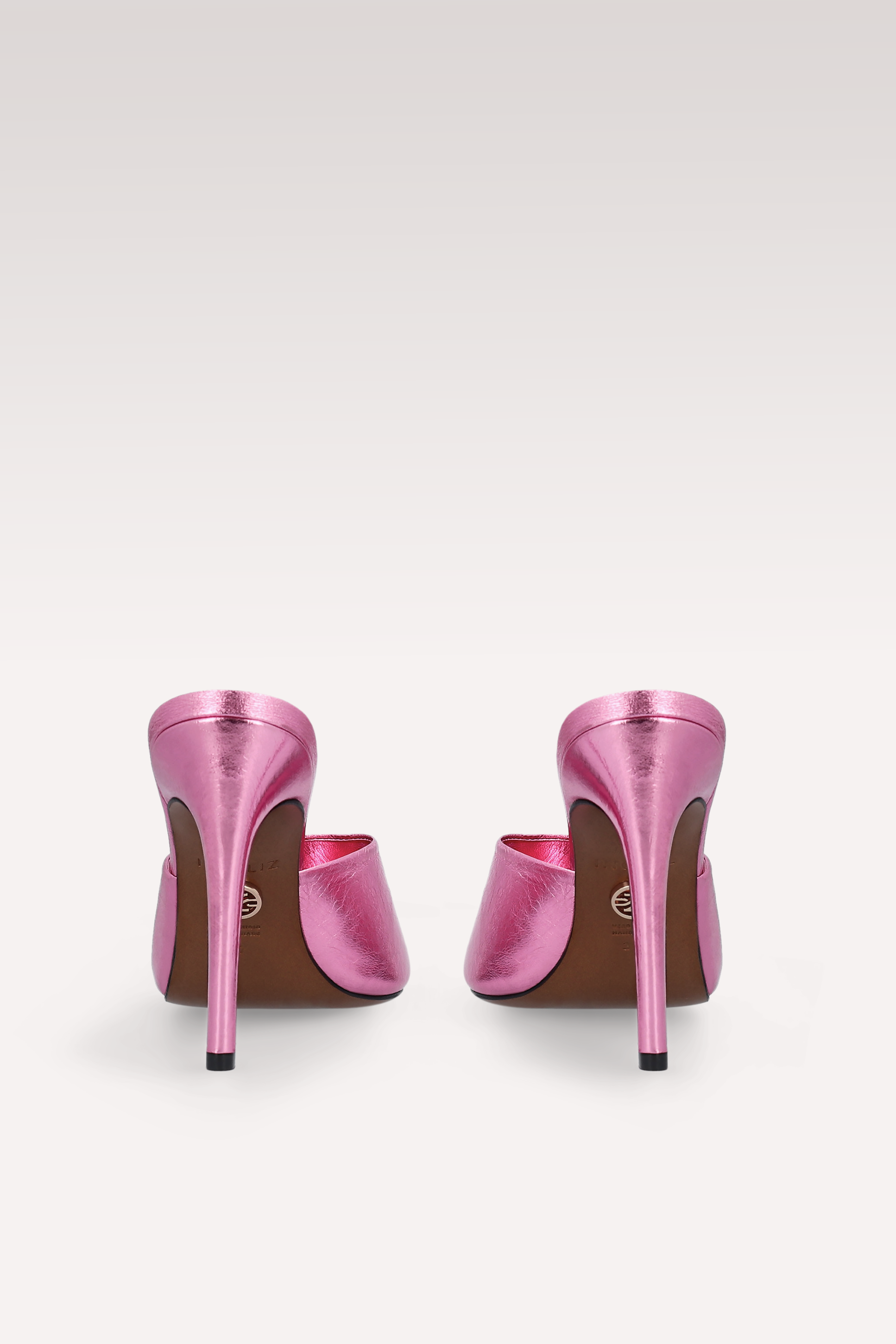 MULES IN PELLE METALLIZZATA ROSA KALINA