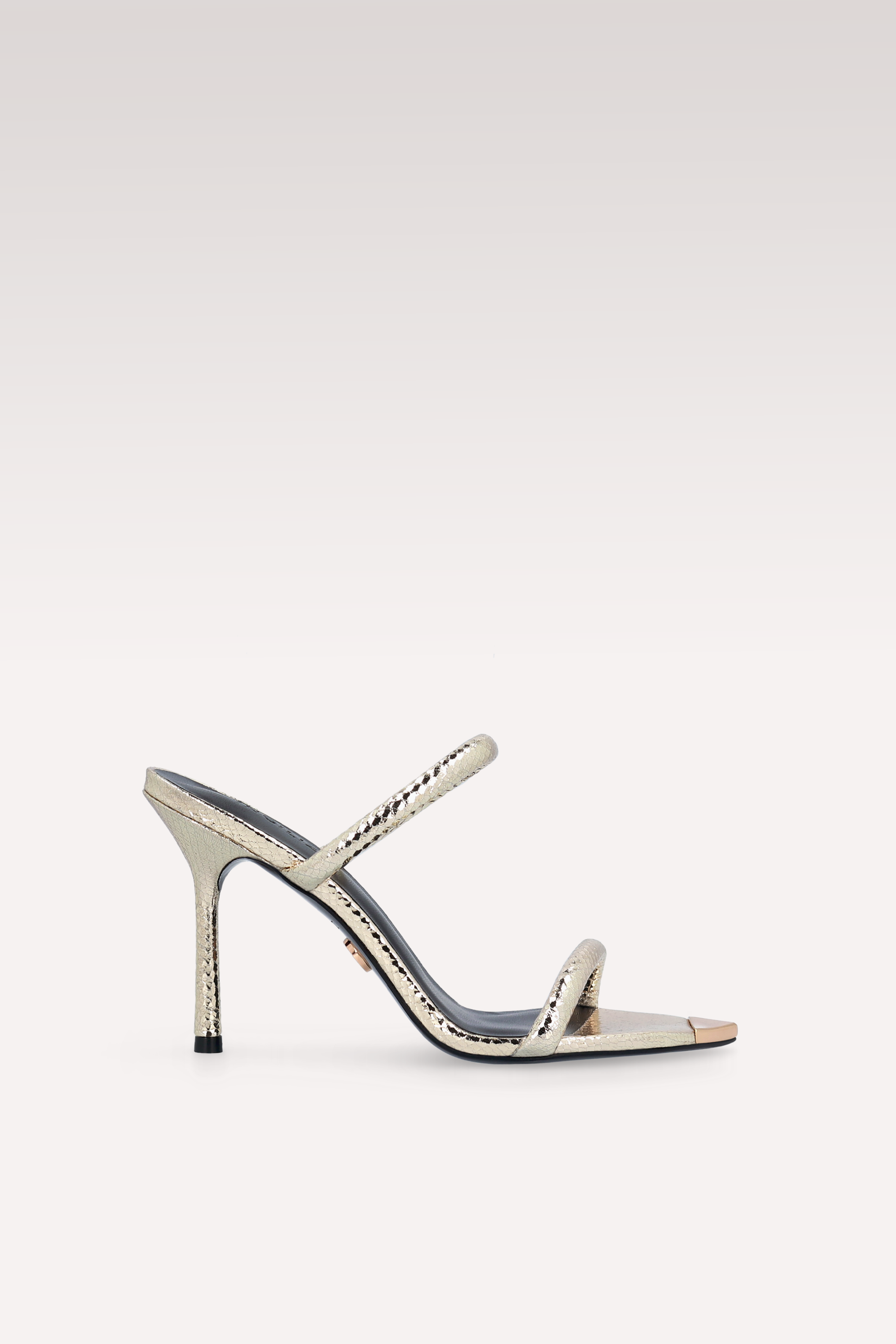 ANNY 99 MINI VIPER MIRROR MULES IN PELLE PLATINO