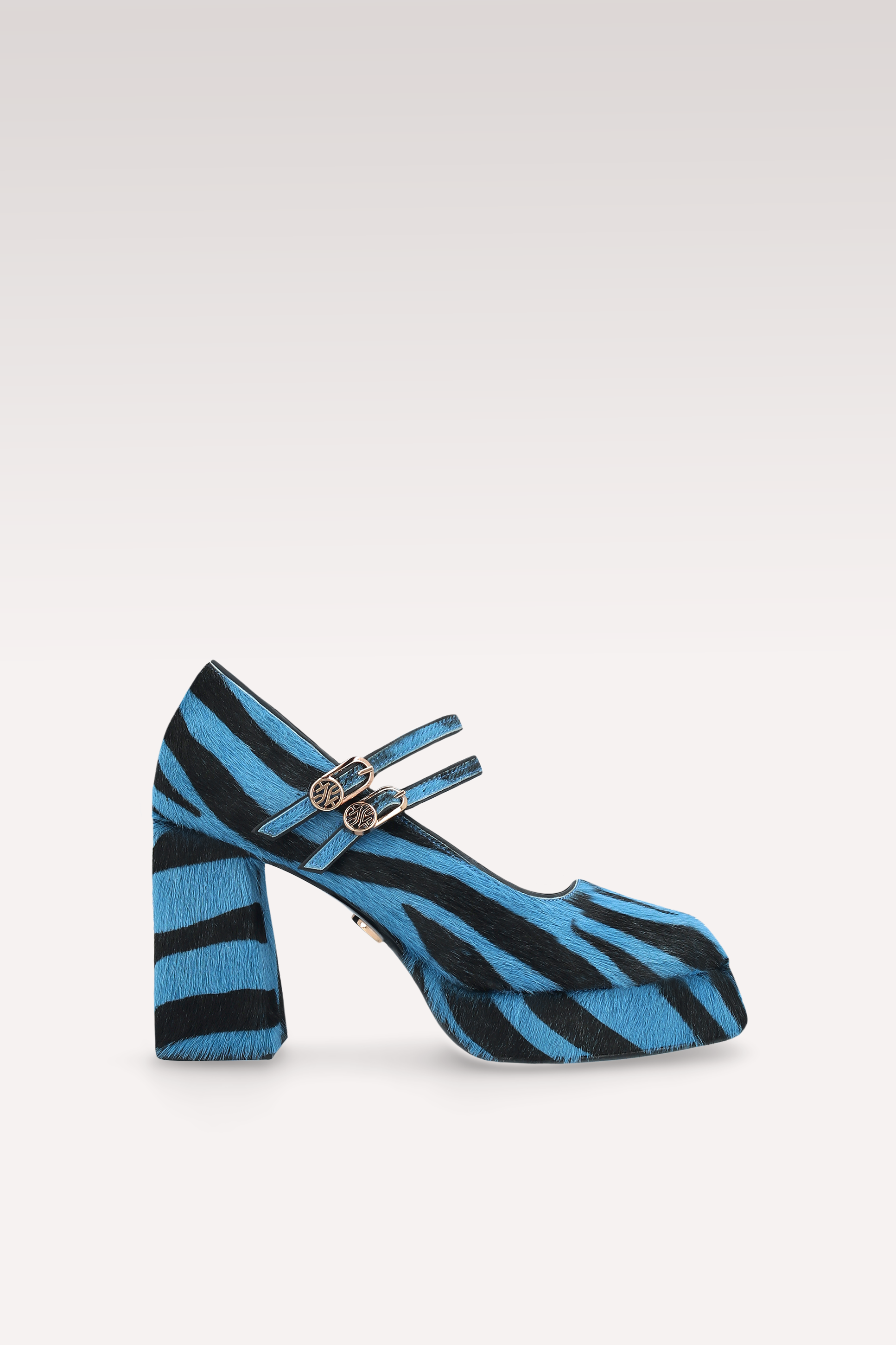 CINDY BEBE TWO 01 SCARPE IN CAVALLO CON STAMPA ZEBRA BLU