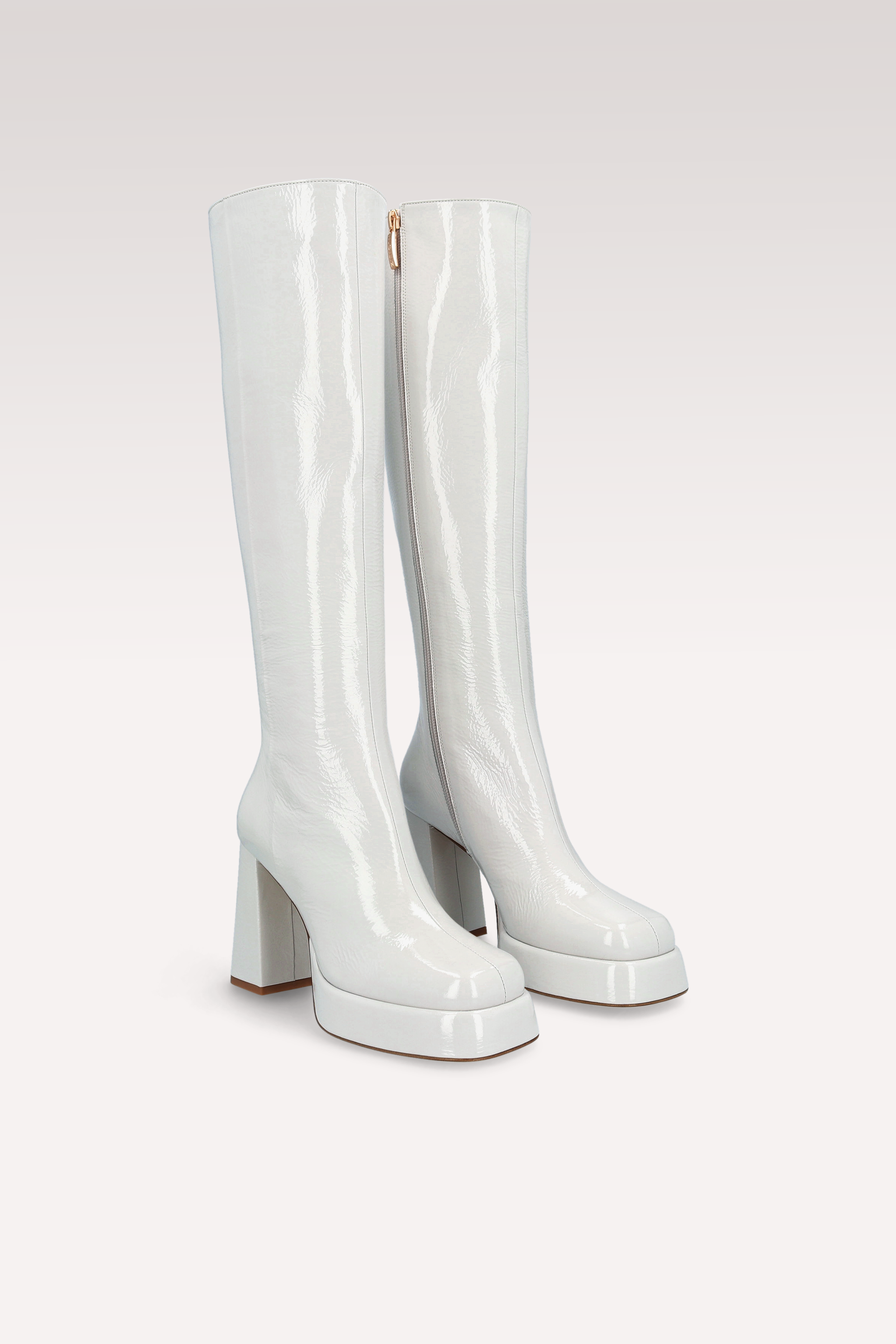CINDY 01 STORM GRAY STIVALI CON PLATEAU IN VERNICE SCHIACCIATA
