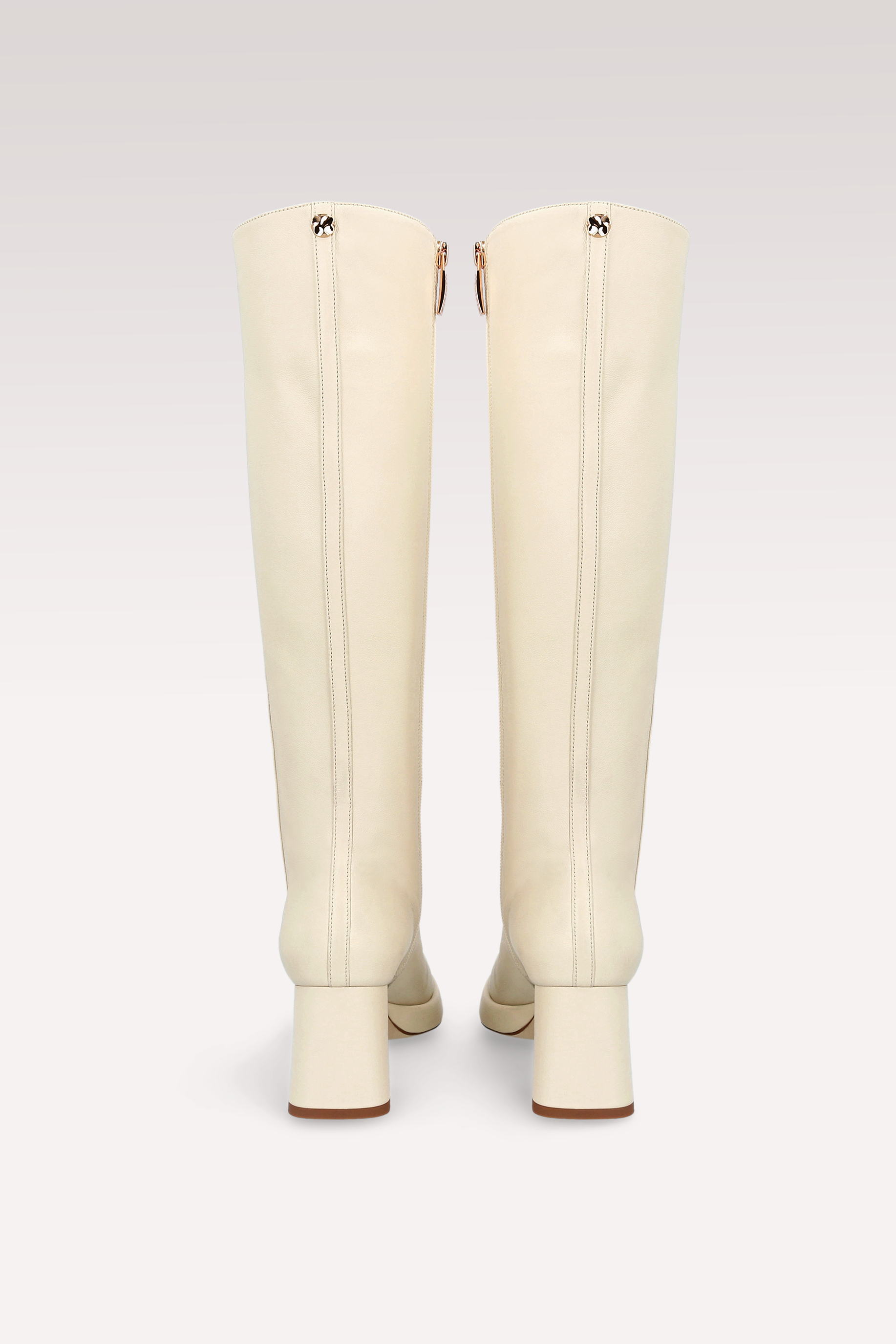 STIVALI CON PLATEAU IN PELLE LISCIA CONNIE 01 AVORIO