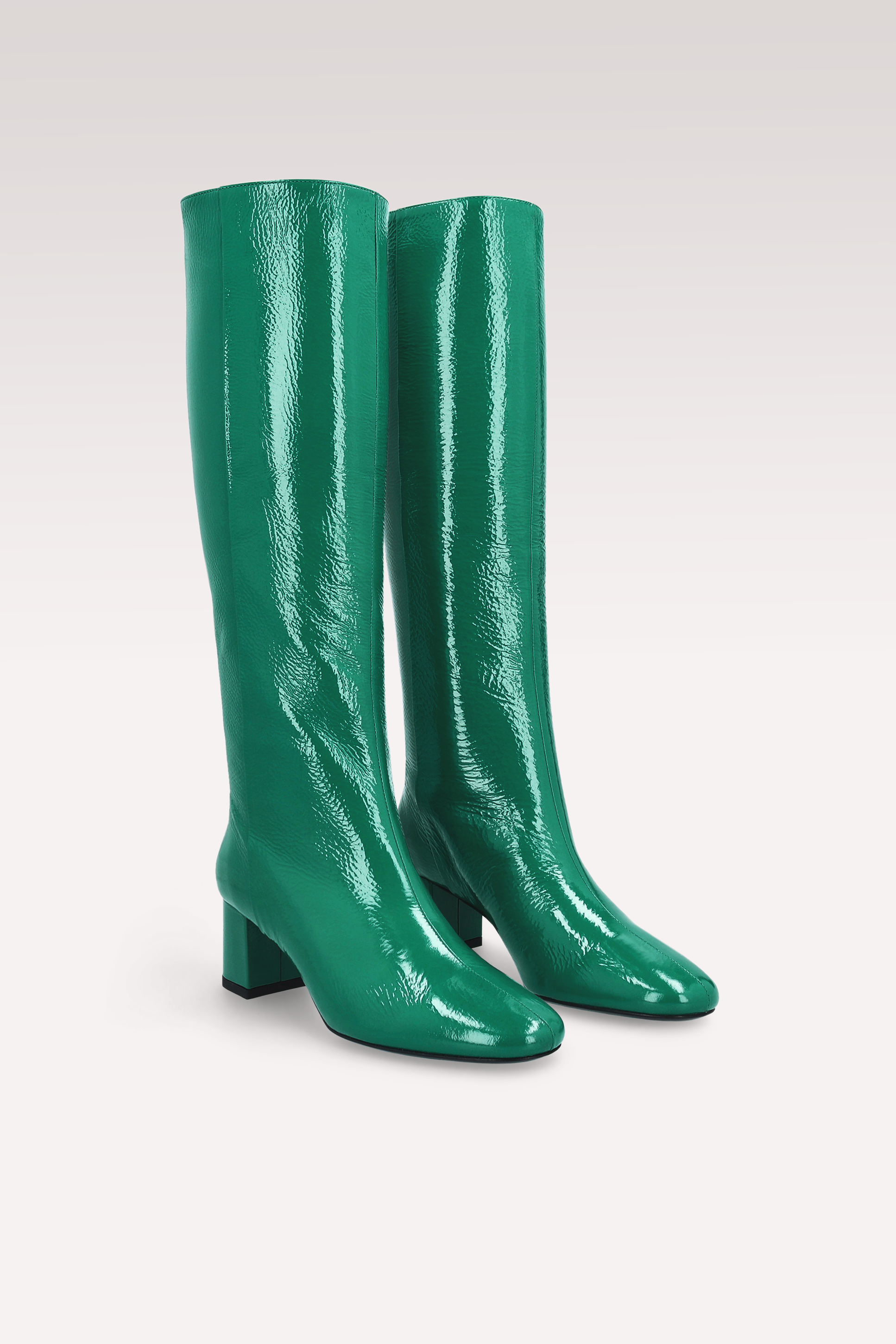 STIVALI DEBBY TUBO 01 IN VERNICE VERDE SCHIACCIATA