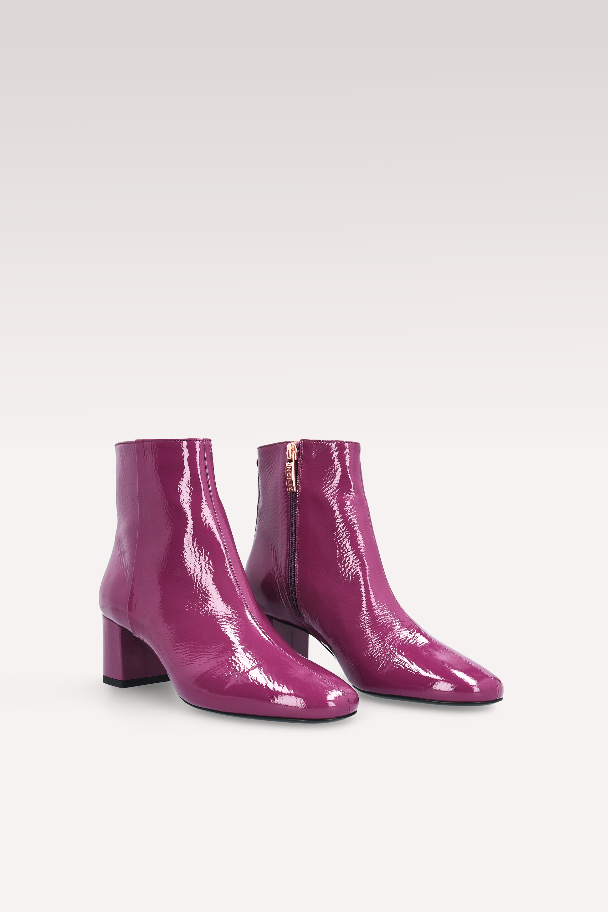 STIVALETTI DEBBY ZIP 01 IN VERNICE SCHIACCIATA VIOLA