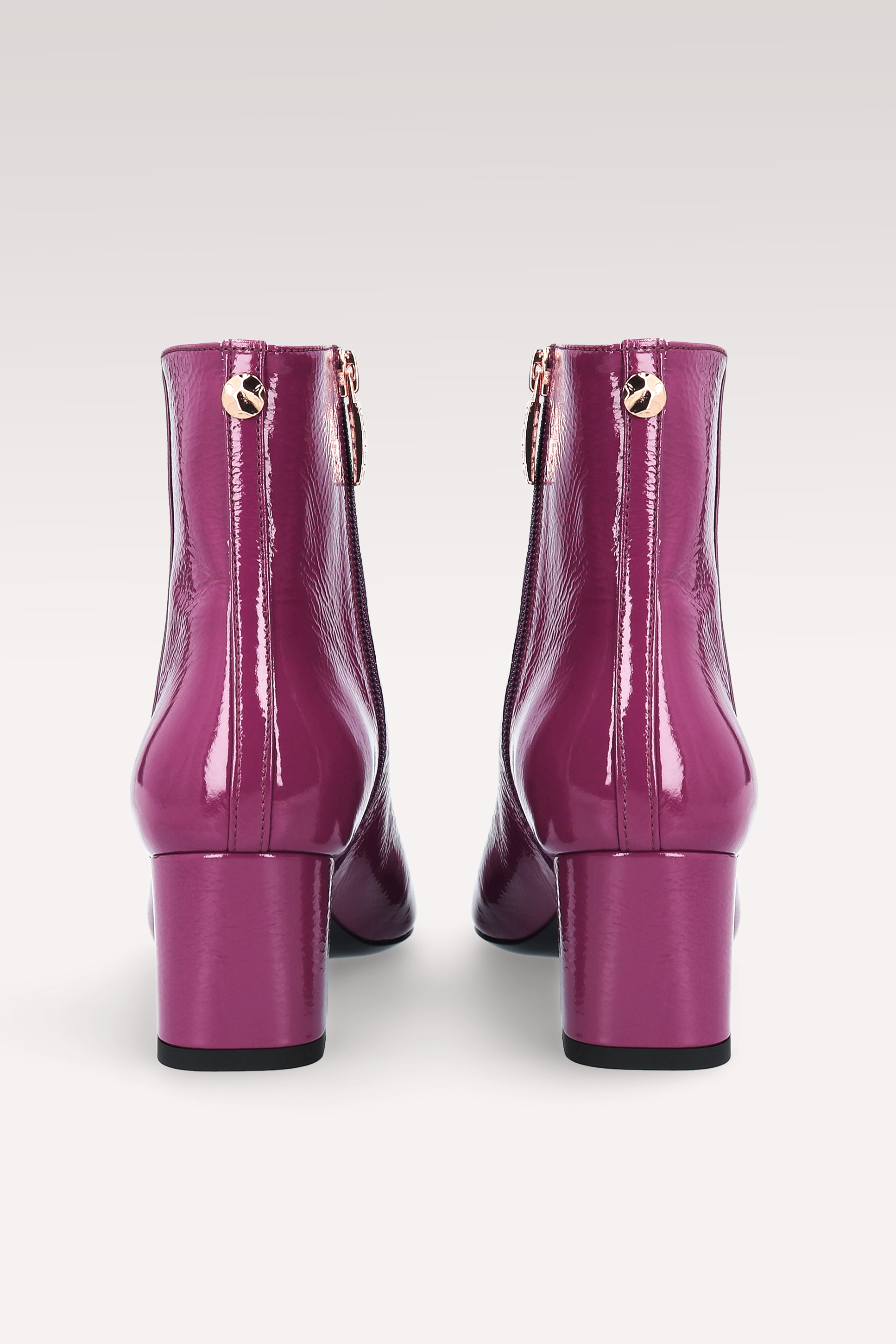 STIVALETTI DEBBY ZIP 01 IN VERNICE SCHIACCIATA VIOLA