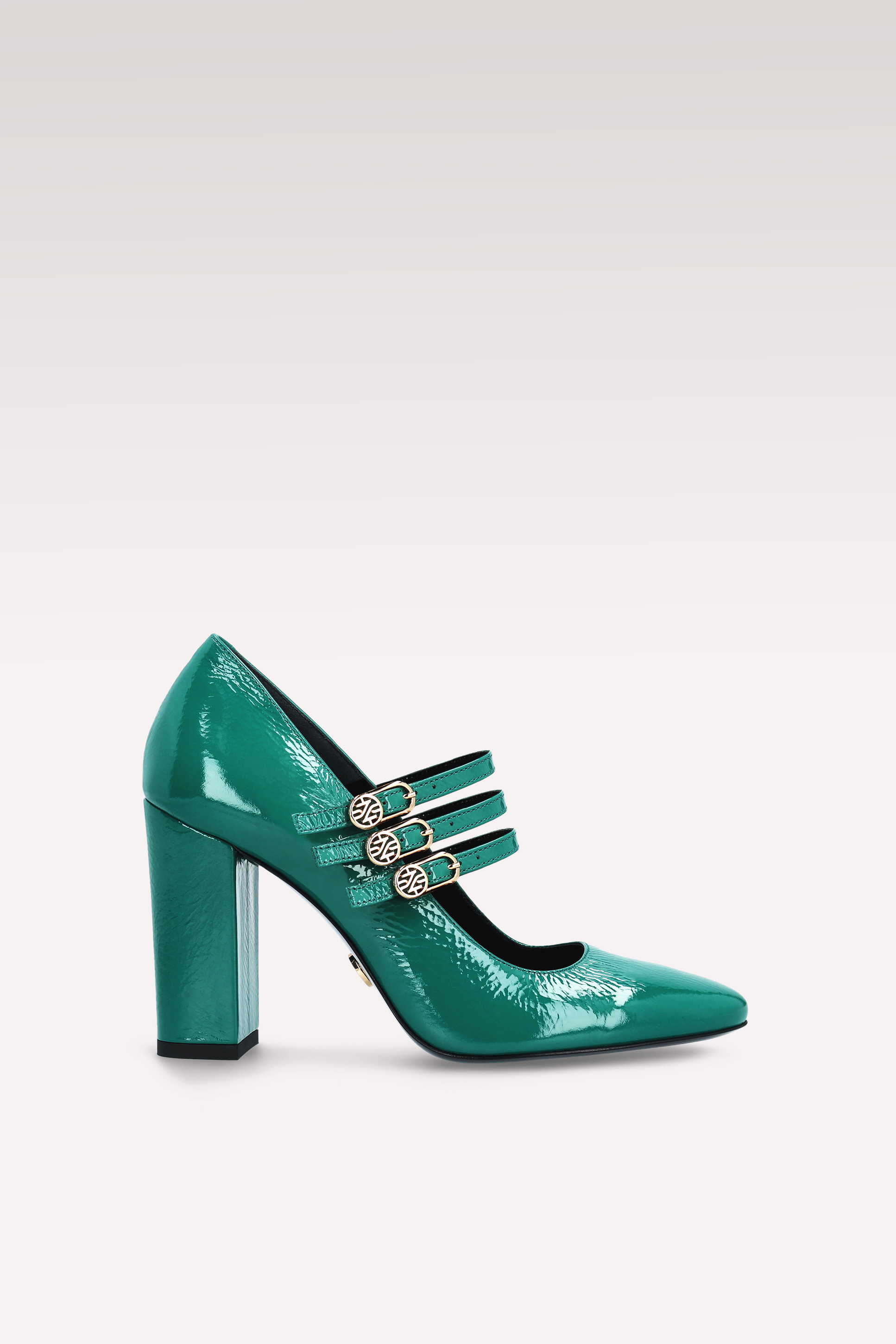 DELMA BEBE 01 GREEN CRUSHED PATENT LEATHER PUMPS
