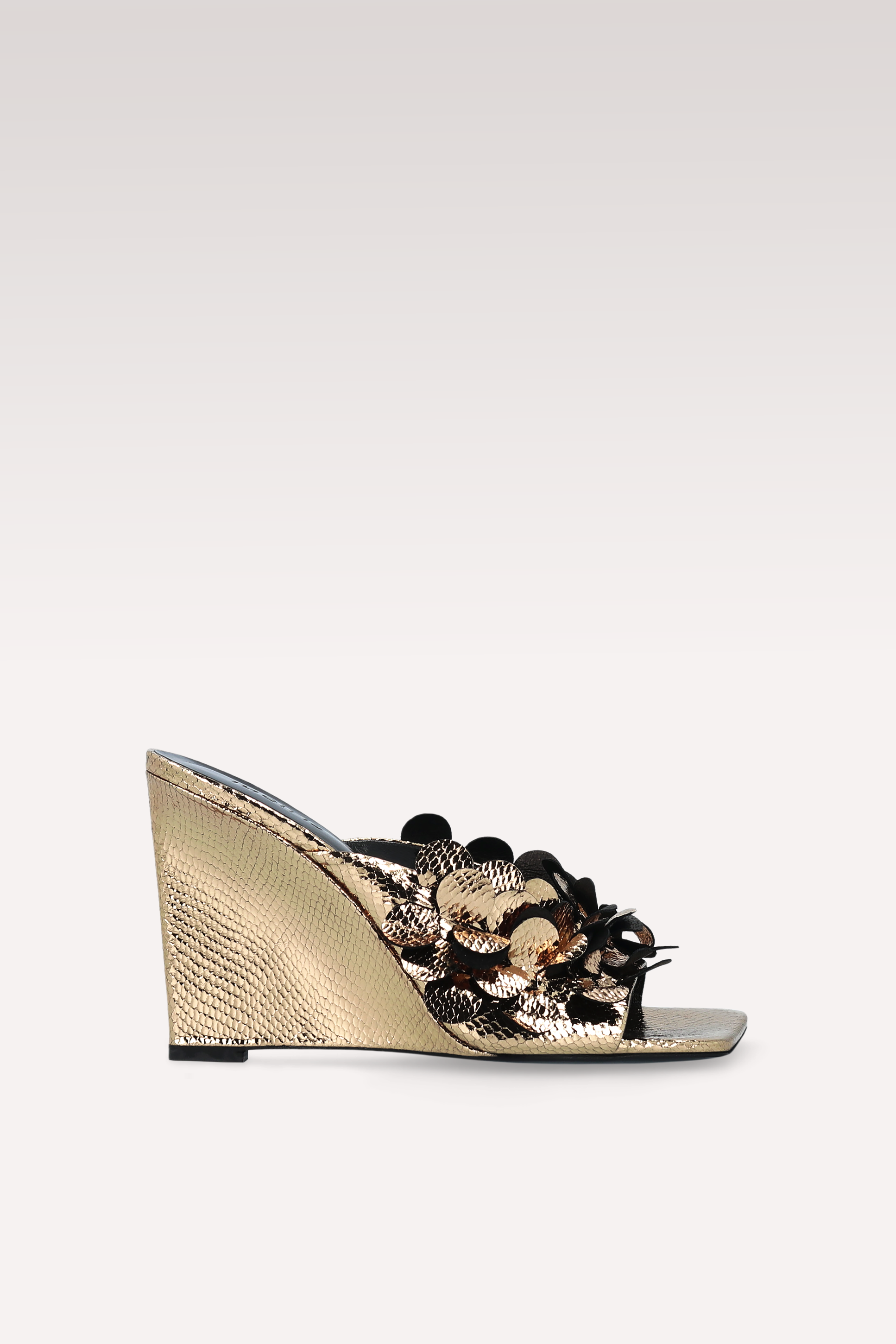 ZILLY 01 MINI VIPER MIRROR MULES IN PELLE ORO