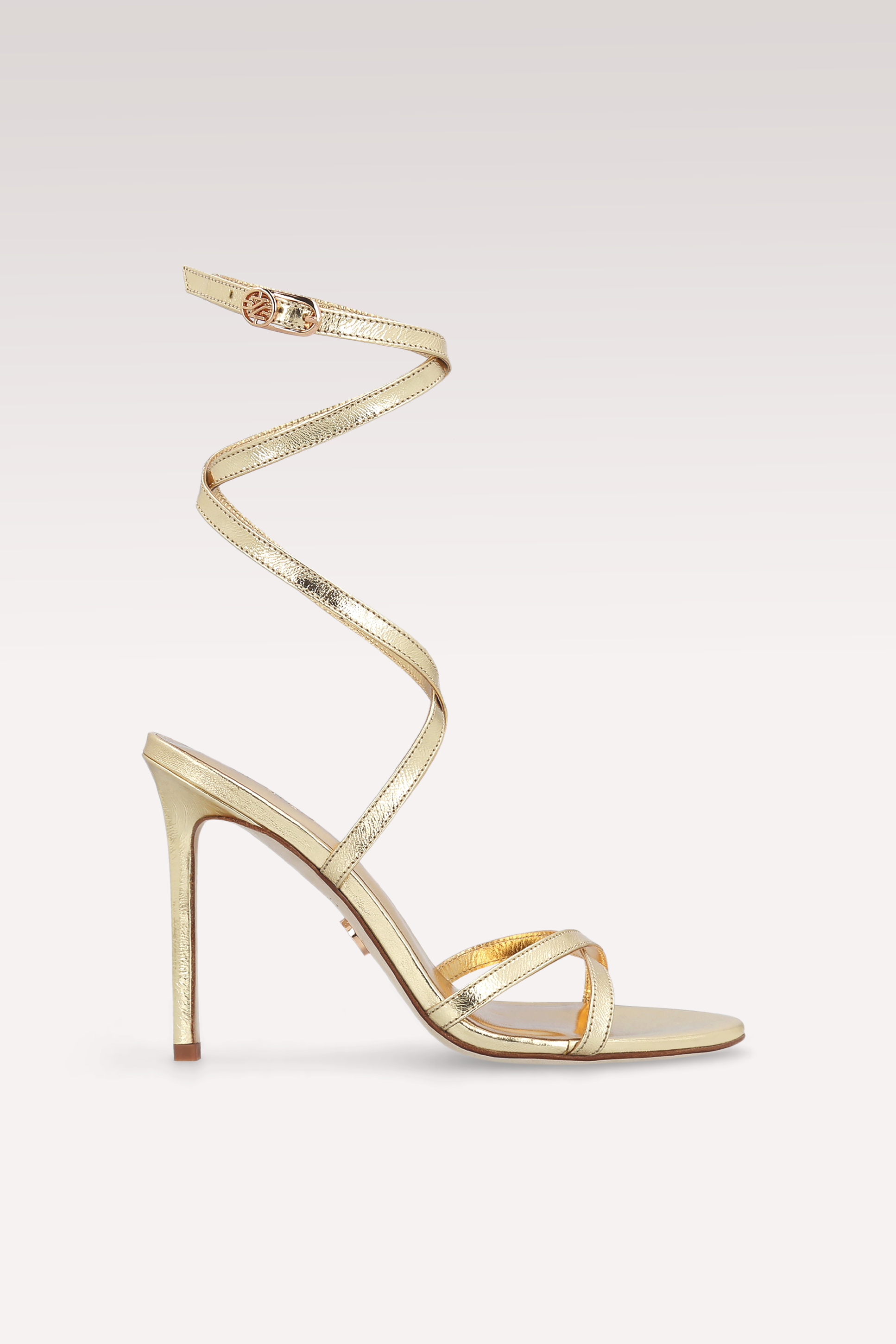SANDALI ATHENA 01 IN PELLE METALLIZZATA ORO