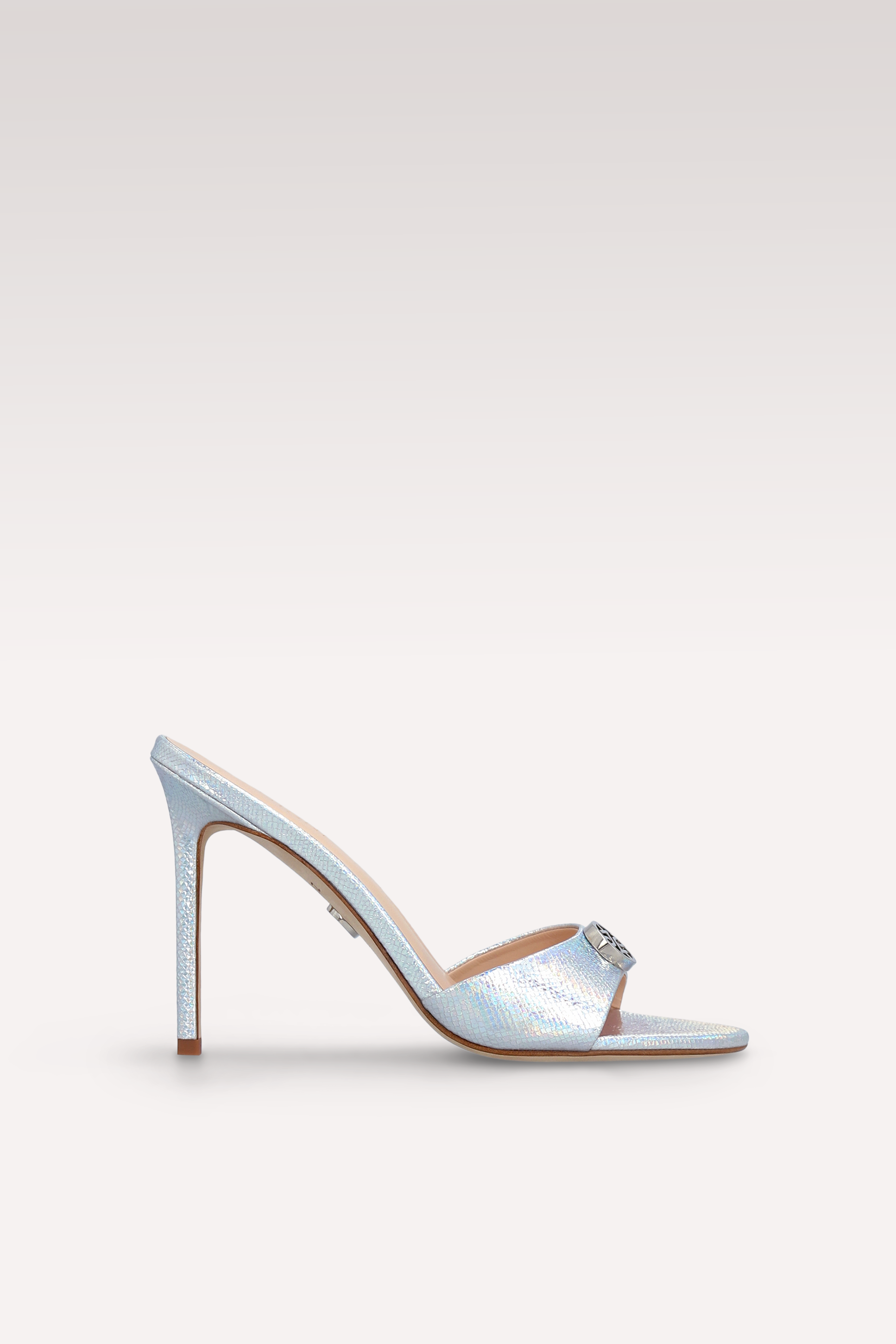 ATHENA 02 MULES IN PELLE GOFFRATA ARGENTO
