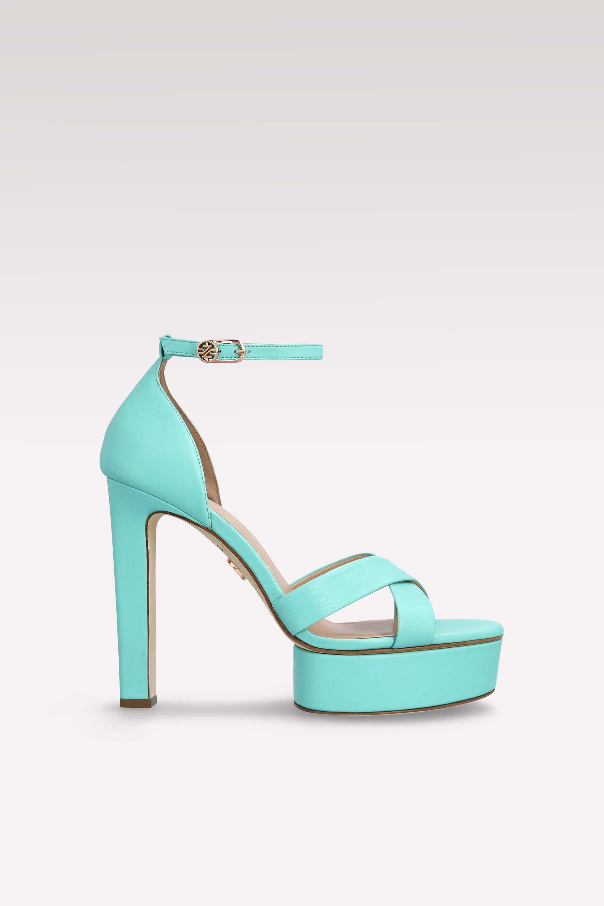 PATTY 03 ICE GREEN LEATHER SANDALS