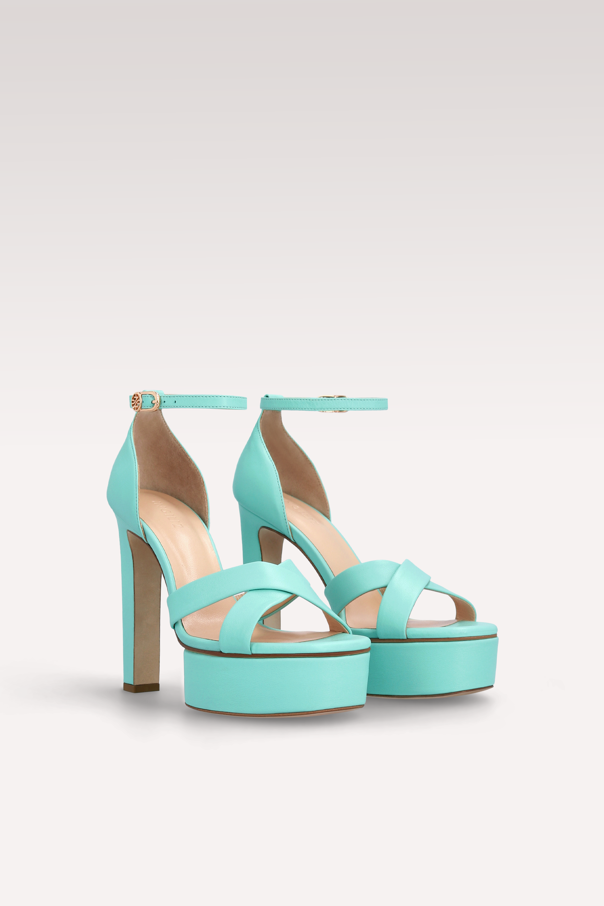 PATTY 03 ICE GREEN LEATHER SANDALS