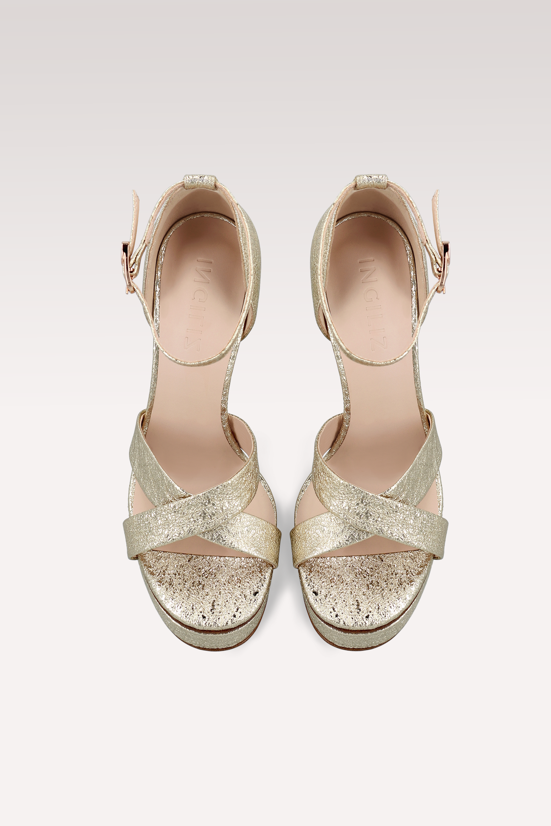 PATTY 03 GOLD METALLIC LEATHER PLATFORM SANDALS
