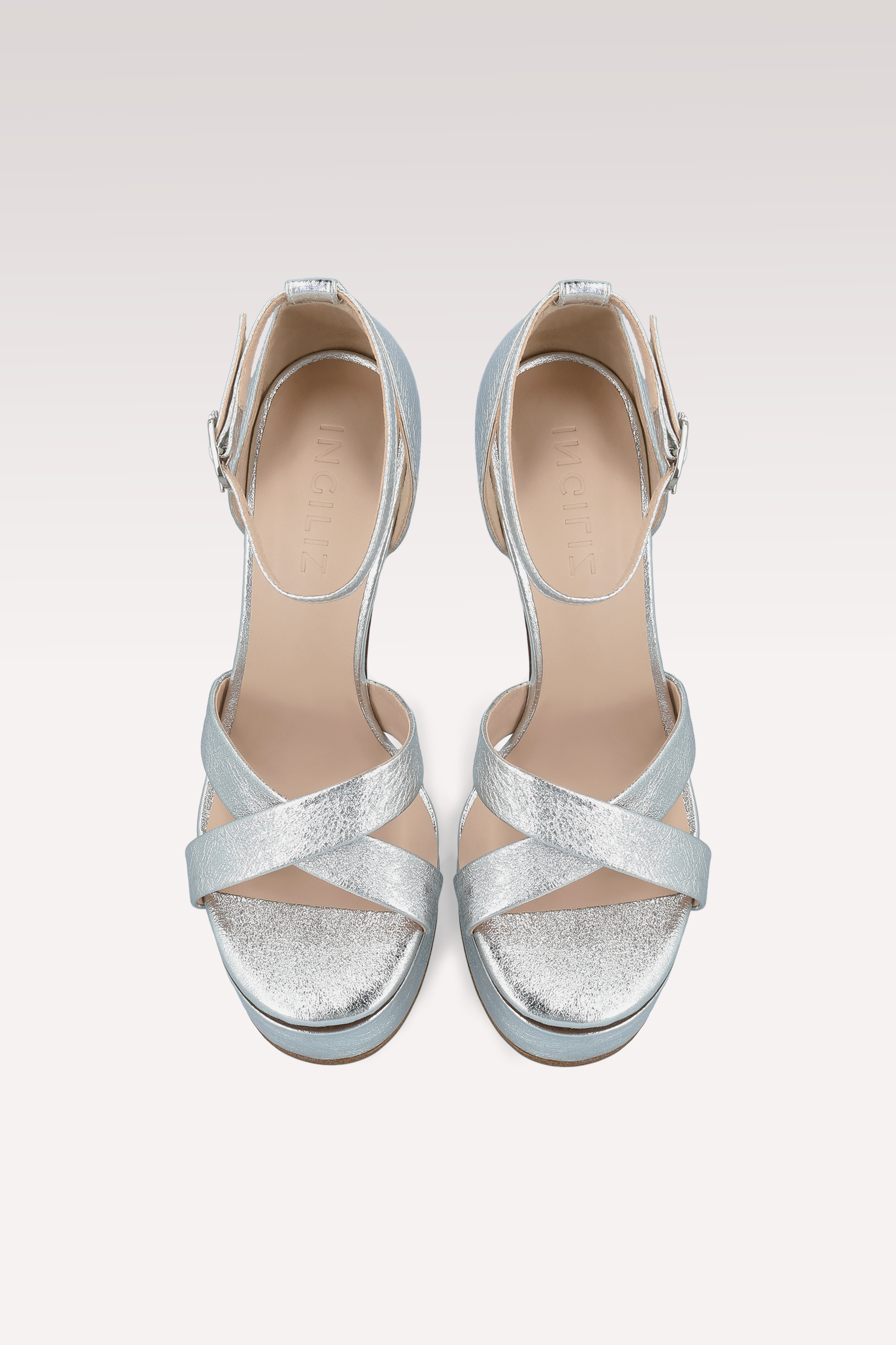 PATTY 03 SILVER METALLIC LEATHER PLATFORM SANDALS