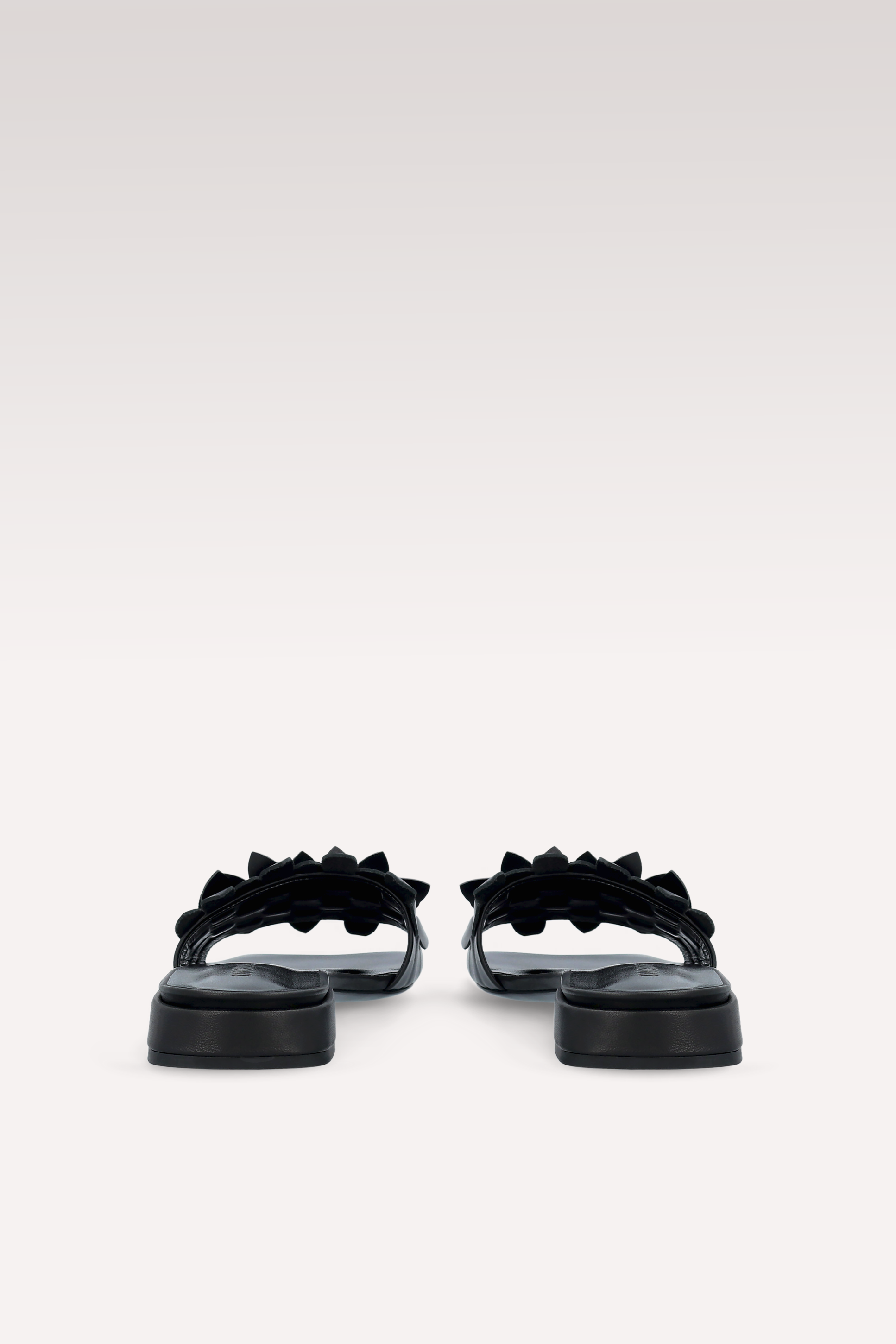 POLLY 01 BLACK LEATHER MULES