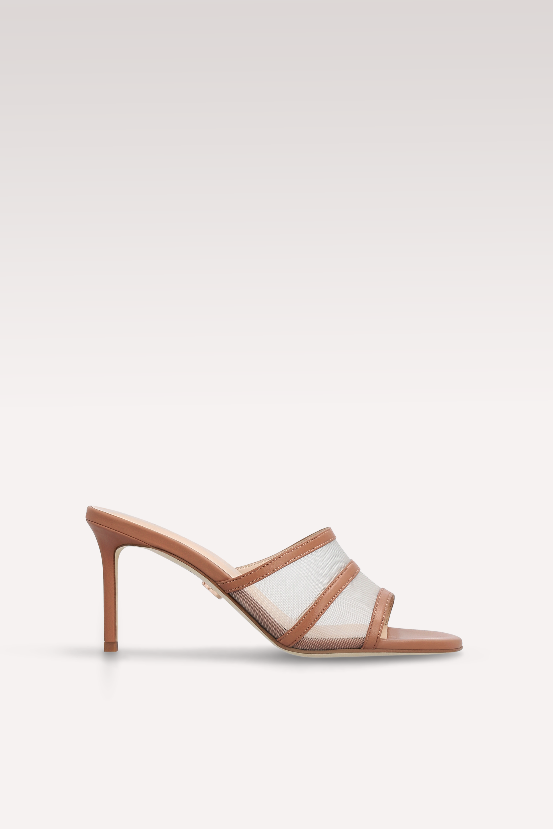 MULES ADELINE IN PELLE MARRONE E RETE
