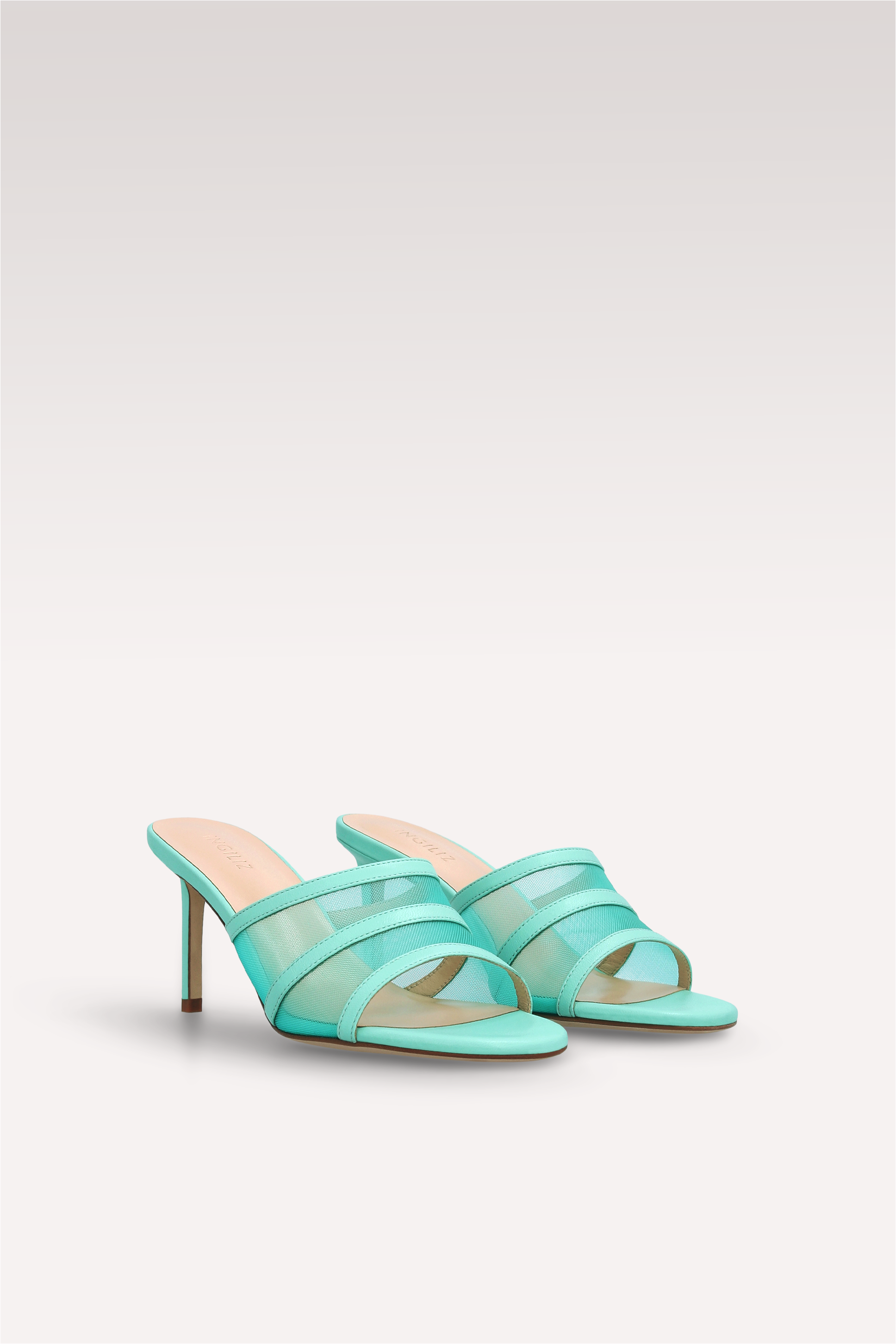 MULES ADELINE IN PELLE E RETE VERDI