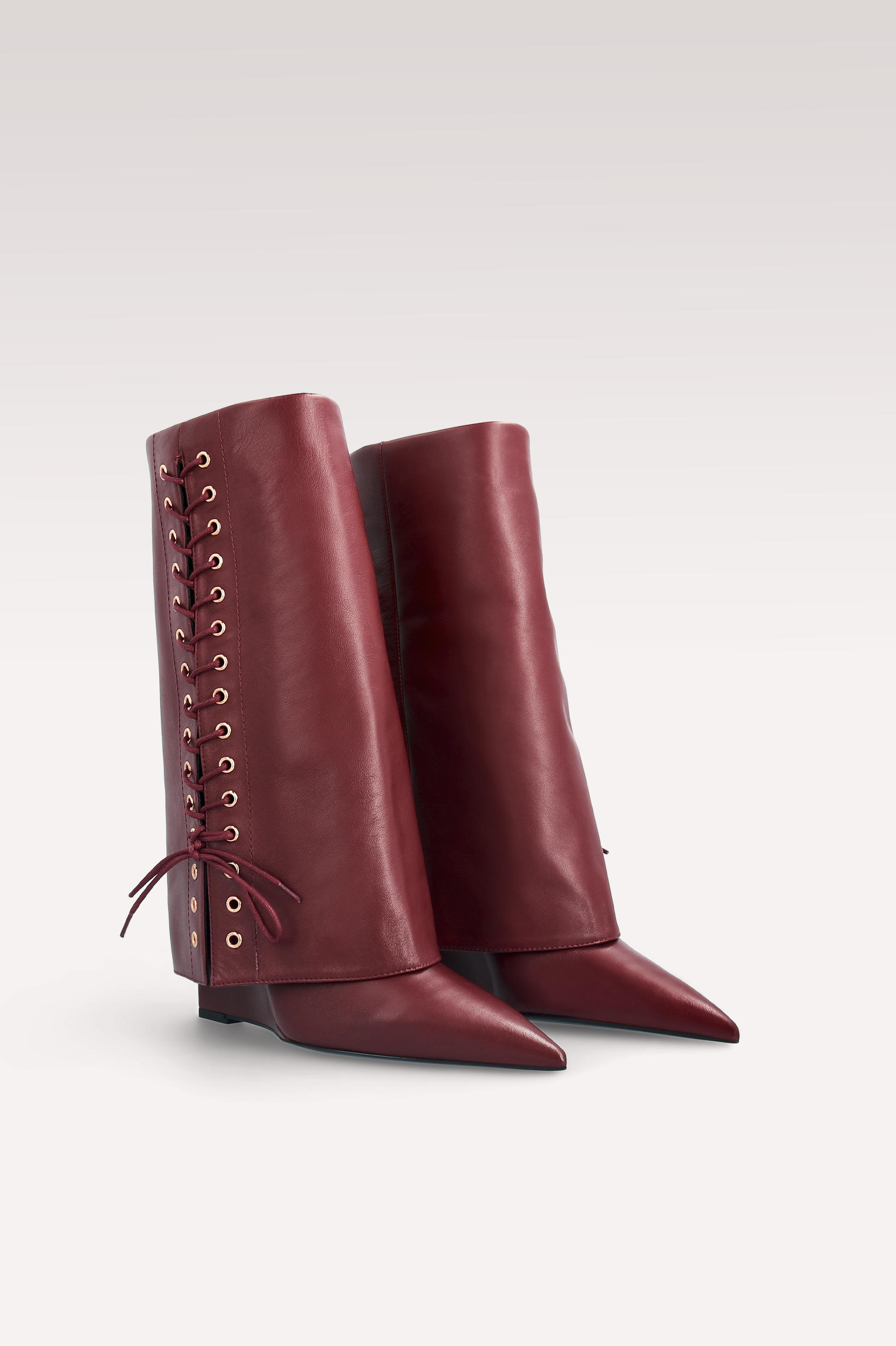STIVALI CON TACCO IN PELLE LISCIA ZEUDI 03 BORDEAUX