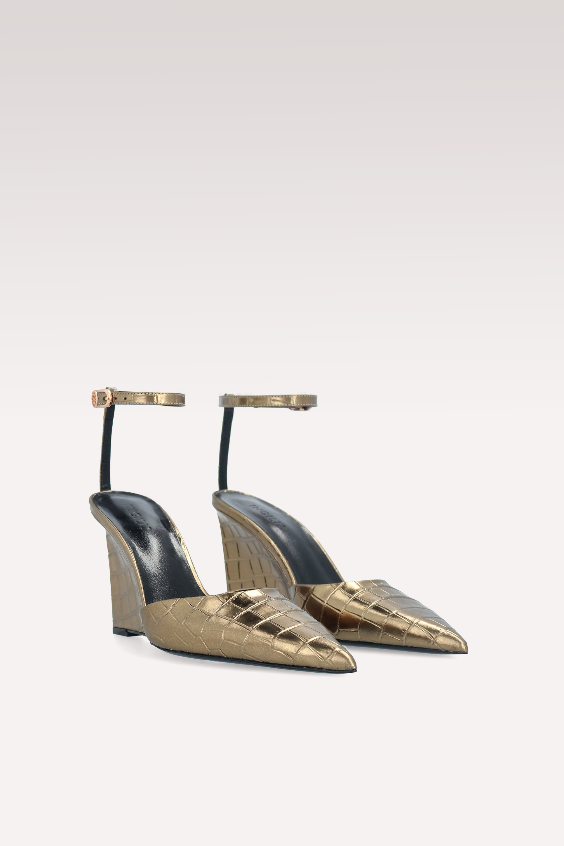 SANDALI MONA IN PELLE GOFFRATA COCCO BRONZO