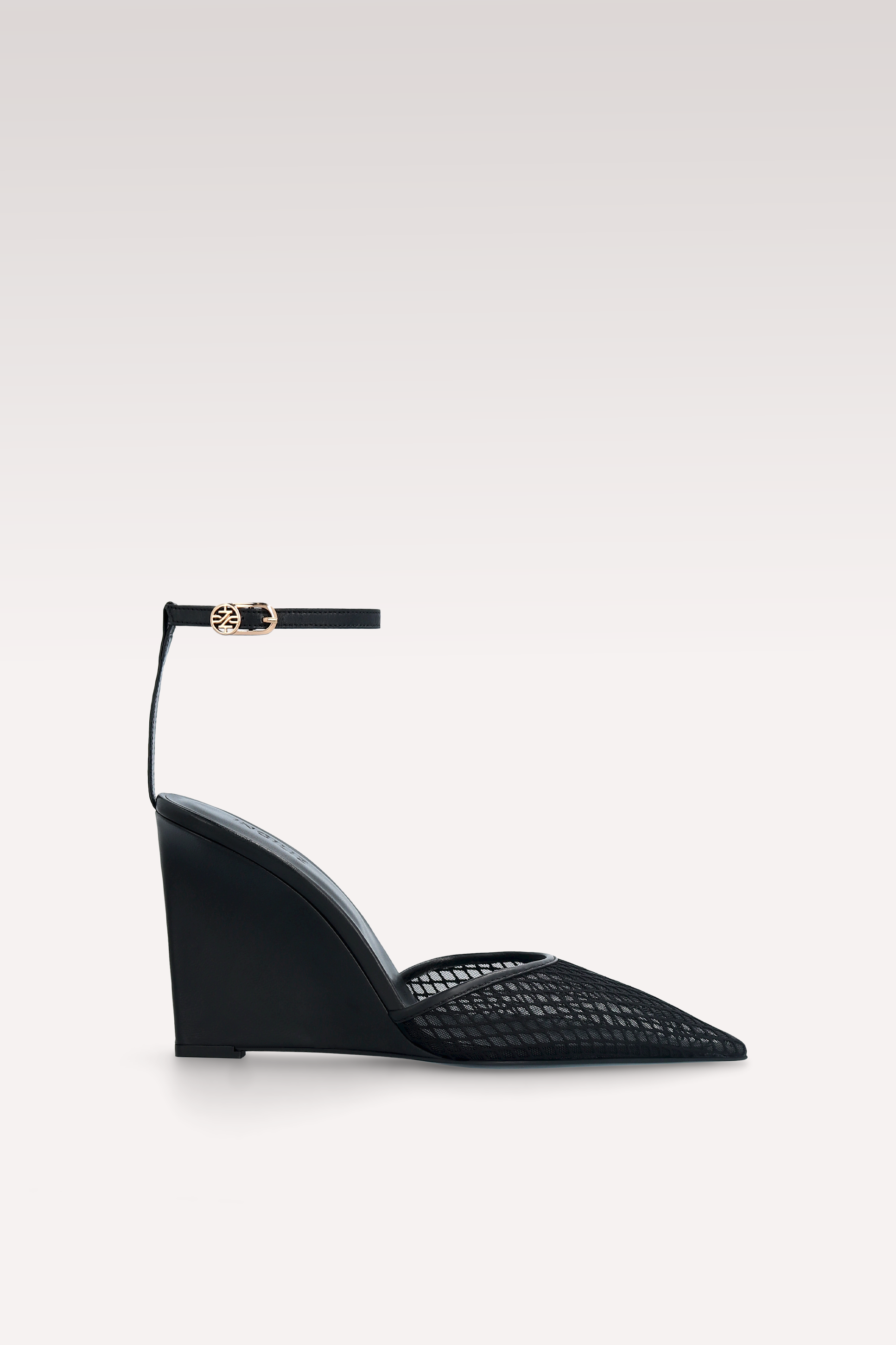 MONET BLACK LEATHER AND MESH SANDALS
