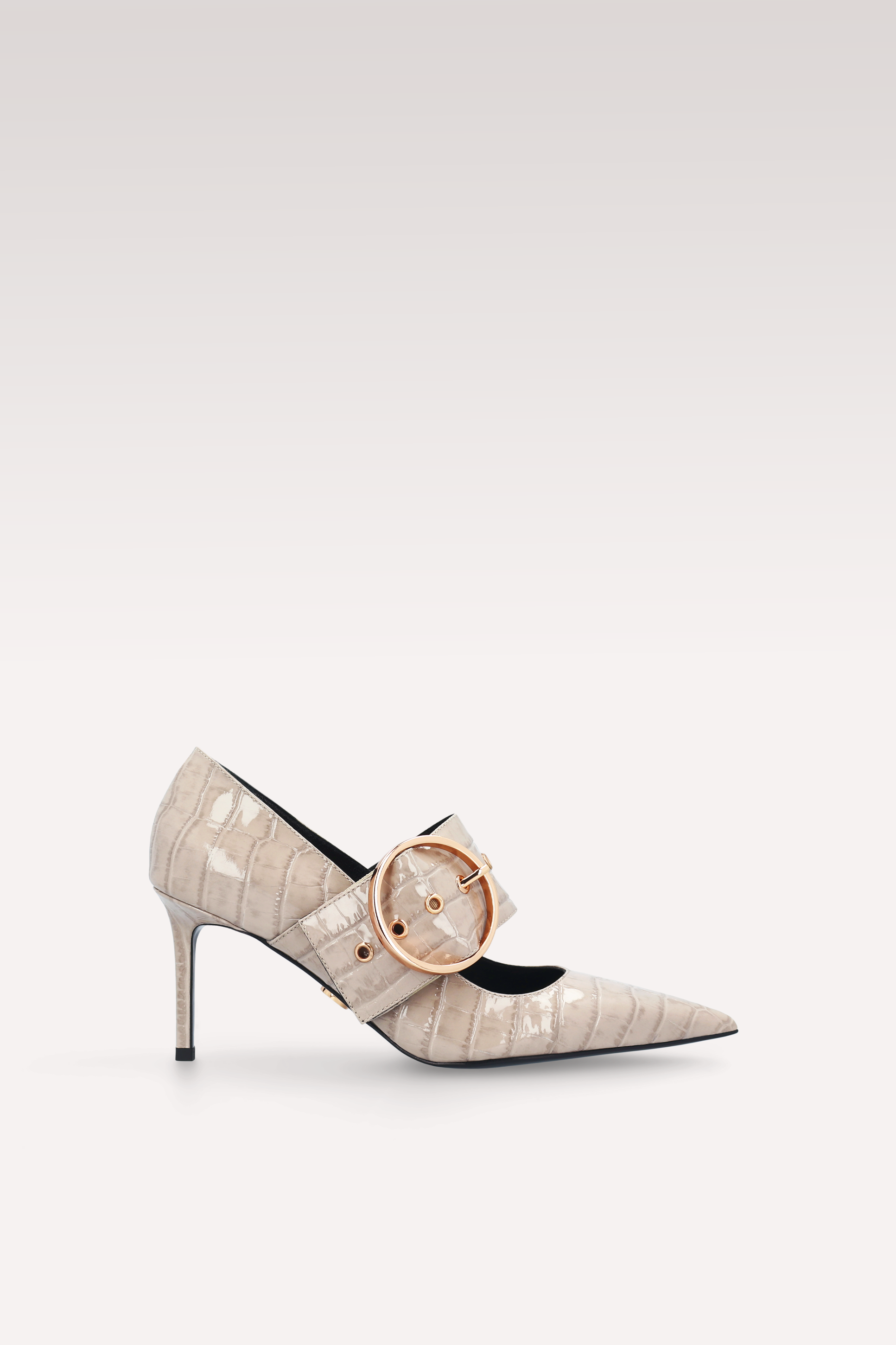DÉCOLLETÉ MIA 05 BEIGE IN PELLE STAMPATA COCCODRILLO