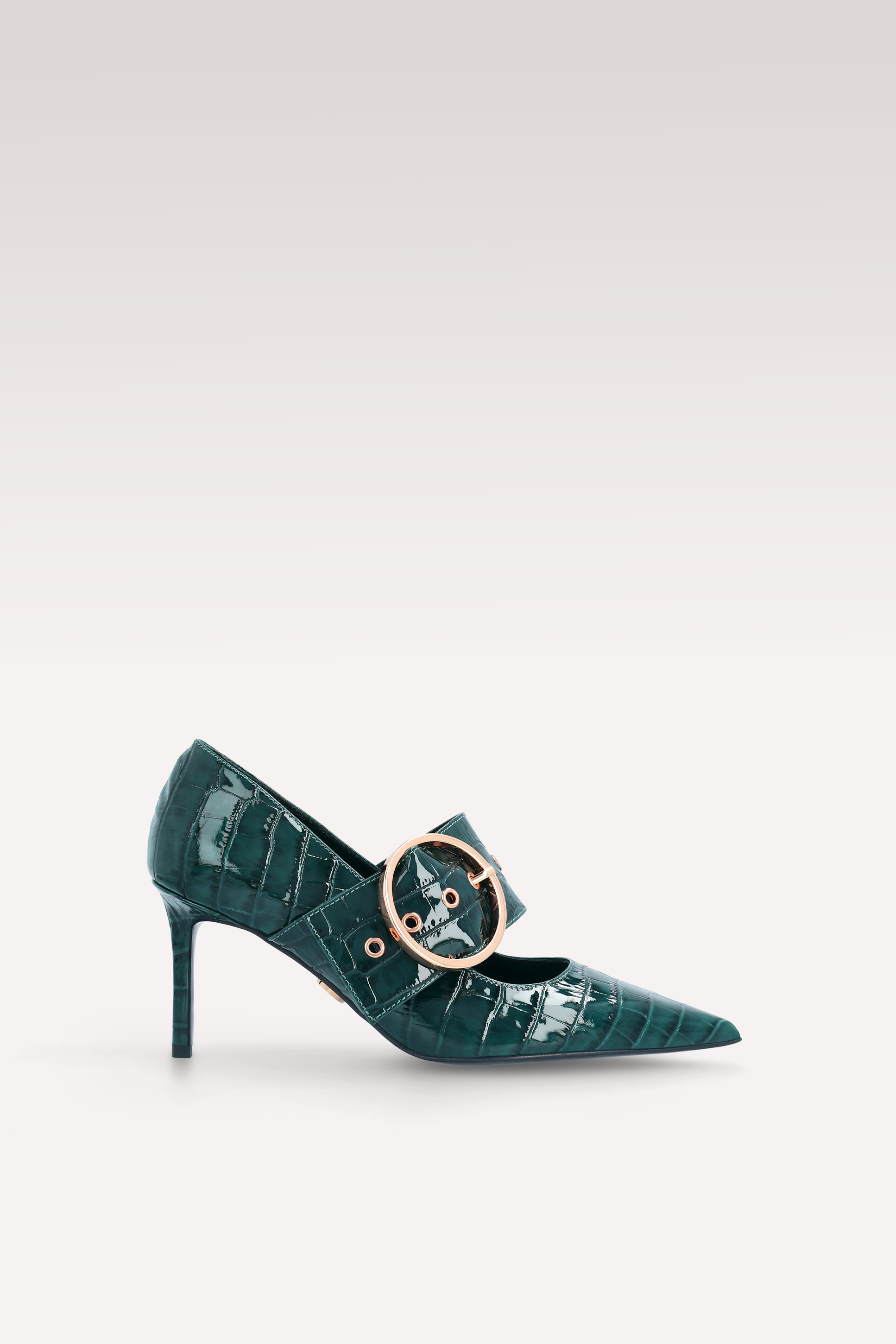DÉCOLLETÉ MIA 05 VERNICE VERDE IN PELLE STAMPATA COCCODRILLO