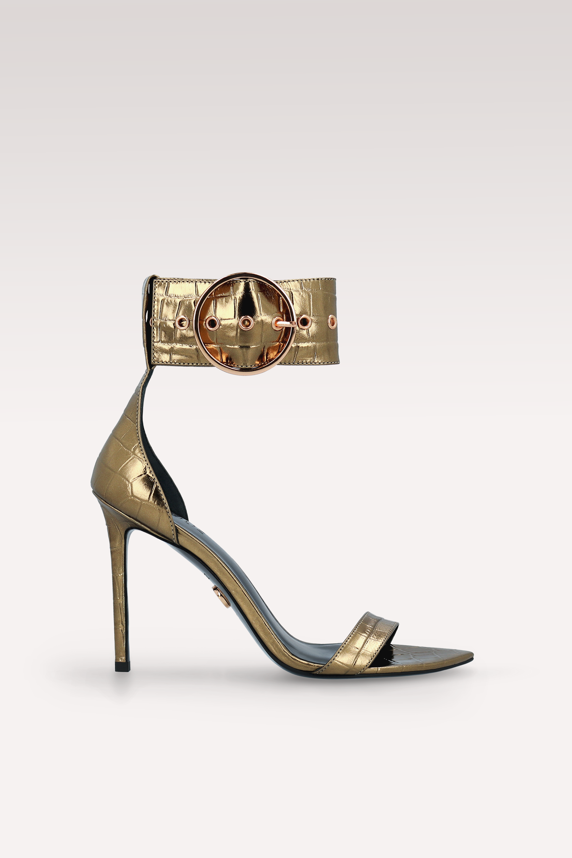 SANDALI ADELE 01 IN PELLE STAMPATA COCCO BRONZO