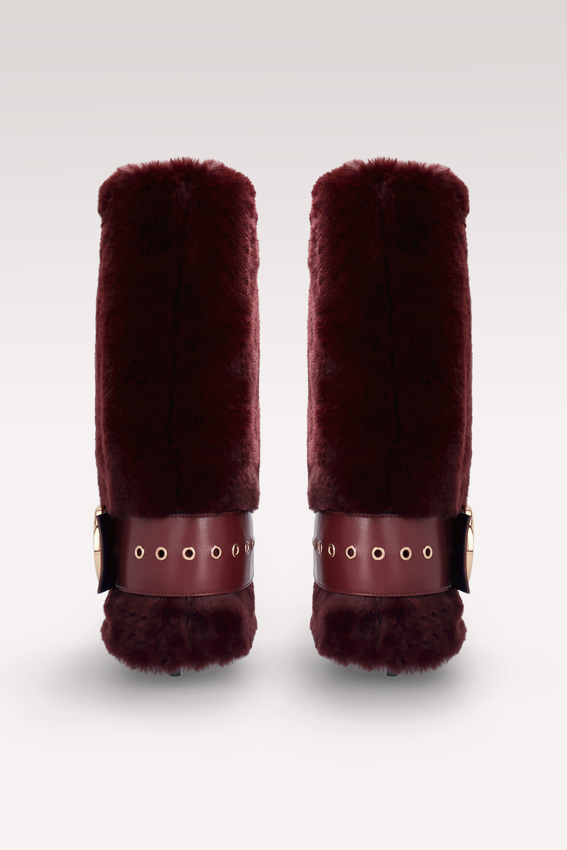 SANDALI ADELE 03 IN PELLICCIA BORDEAUX E PELLE LISCIA BORDEAUX