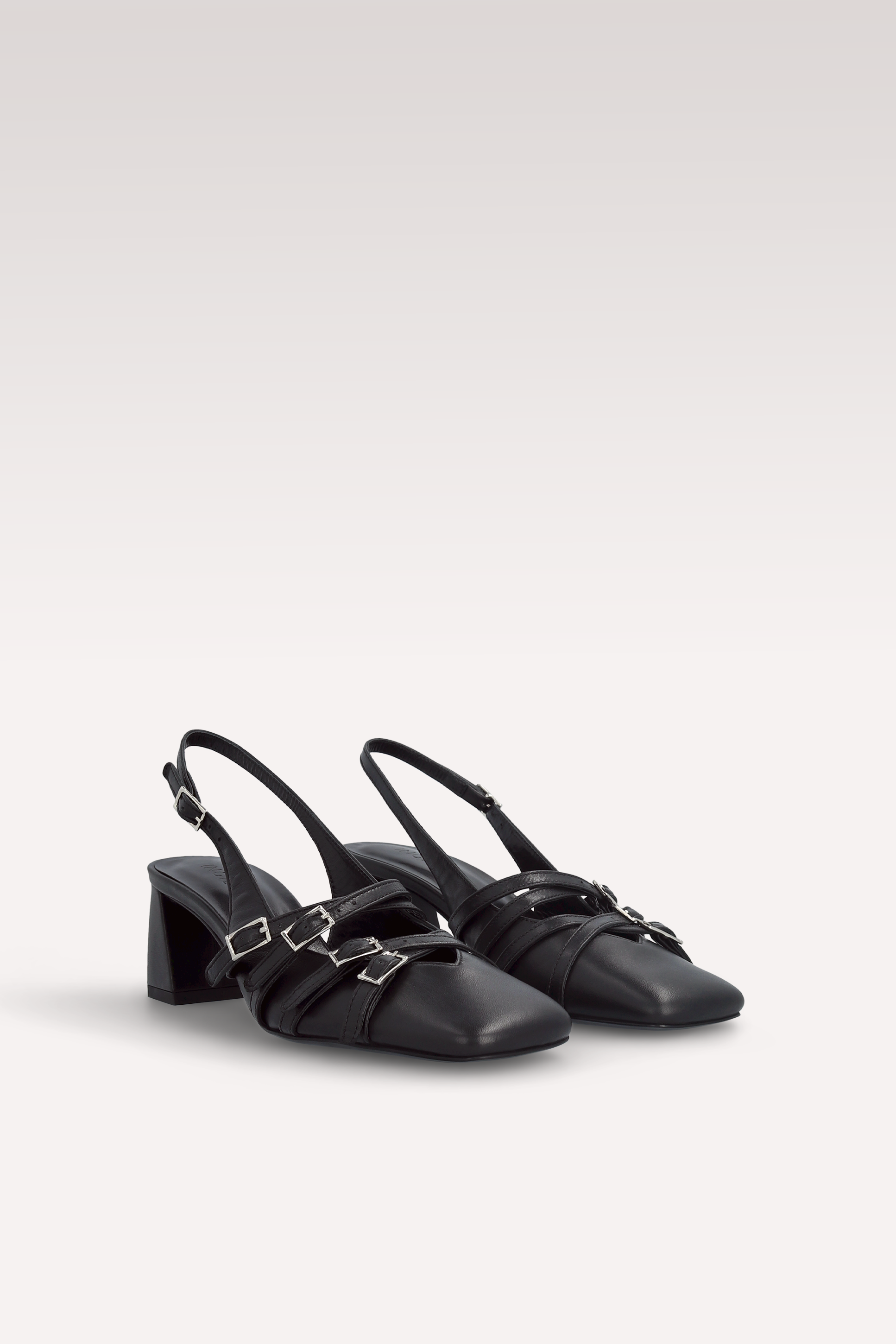 GEORGIA SLINGBACK IN PELLE NERA