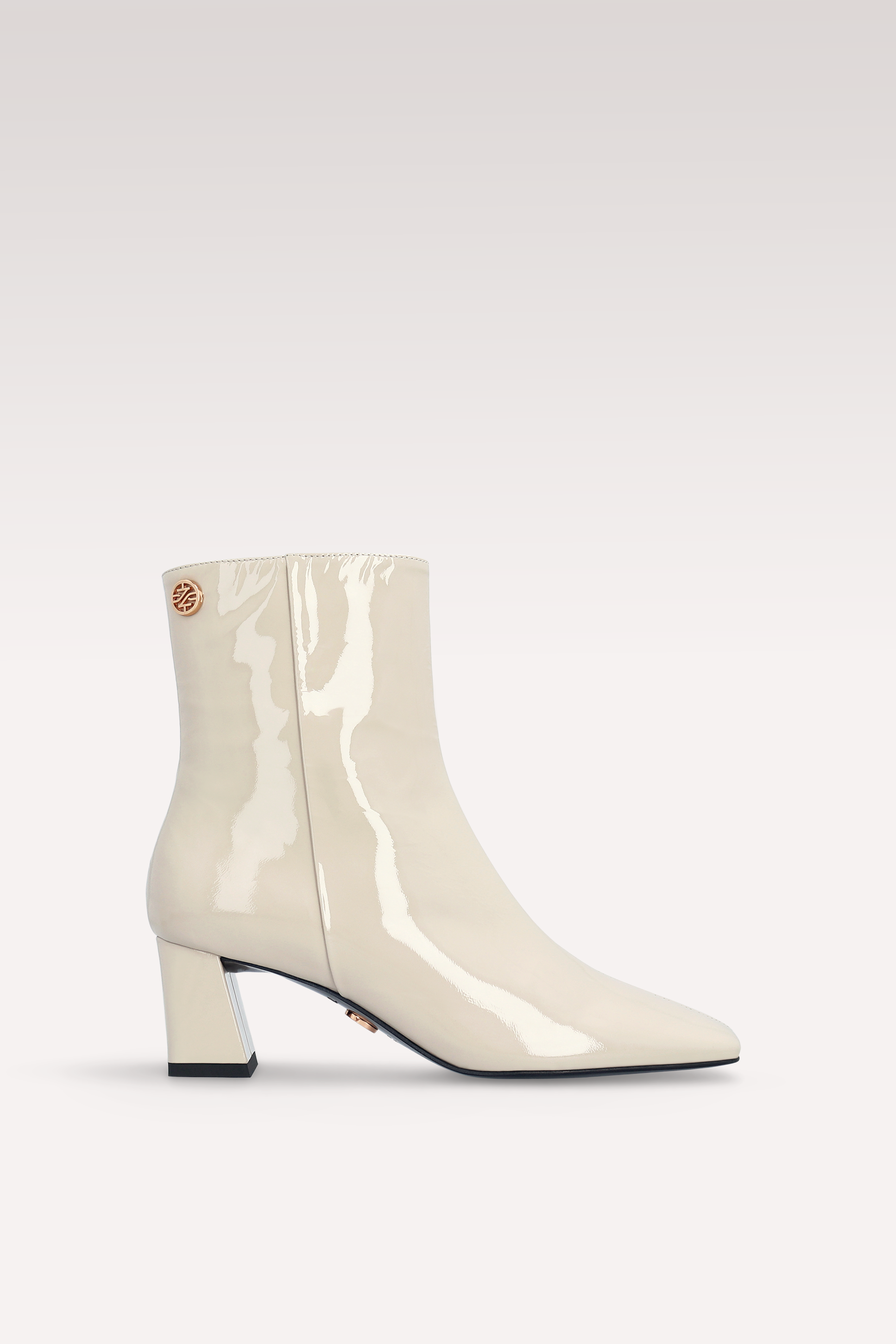 GENNY 02 STIVALETTI IN VERNICE BEIGE