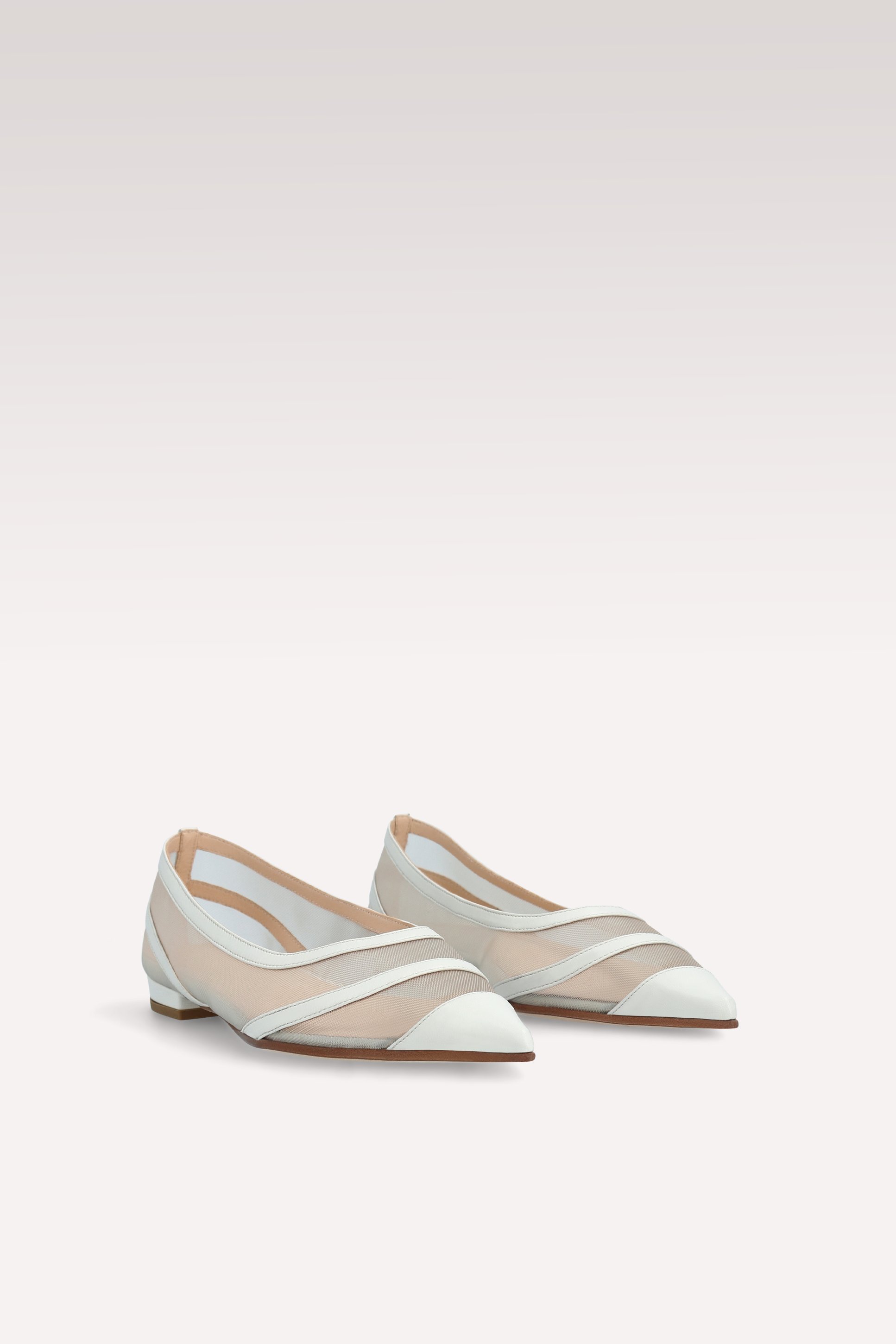 BALLERINE MAYA IN PELLE BIANCA E RETE