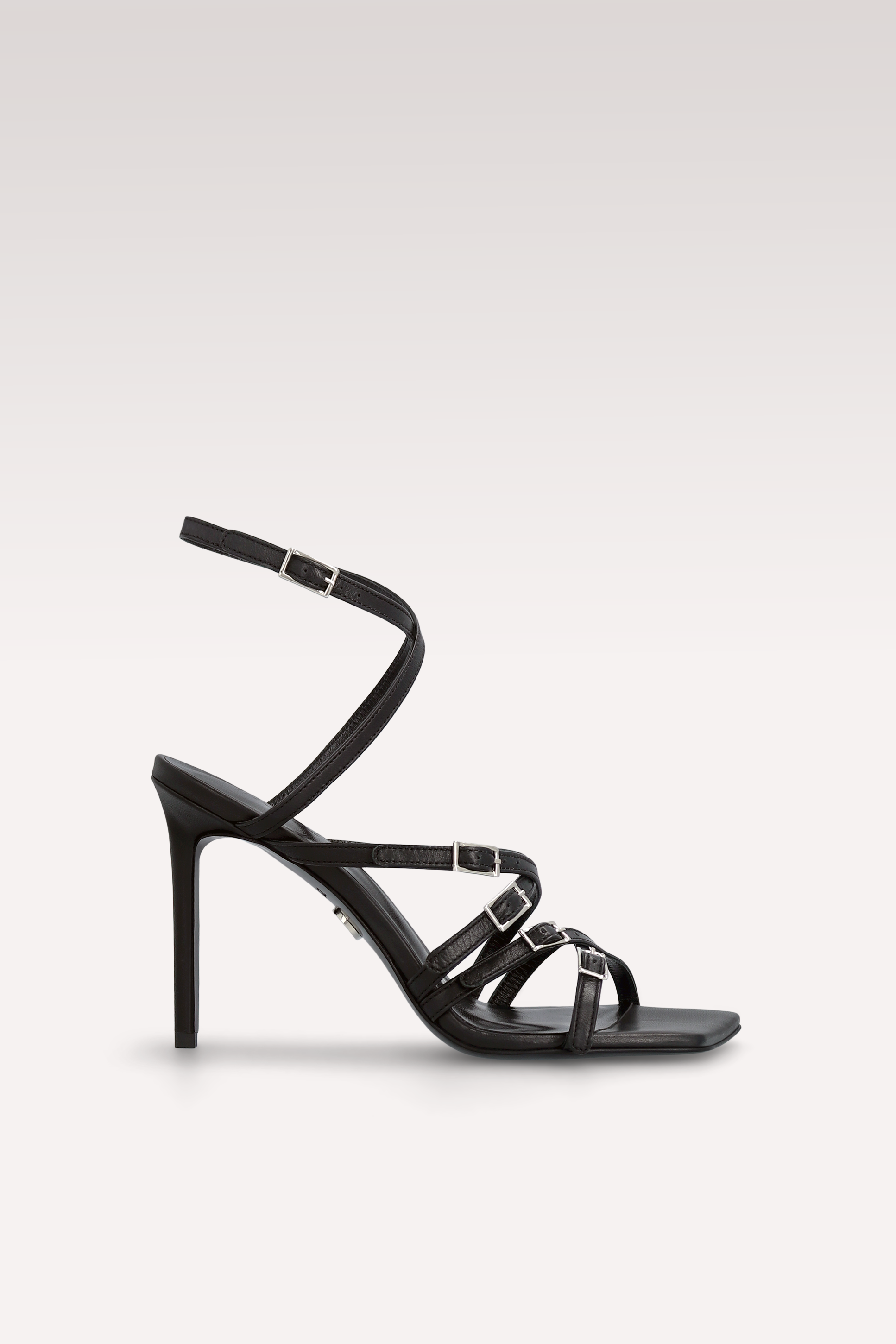 SANDALI IN PELLE NERA ROBIN