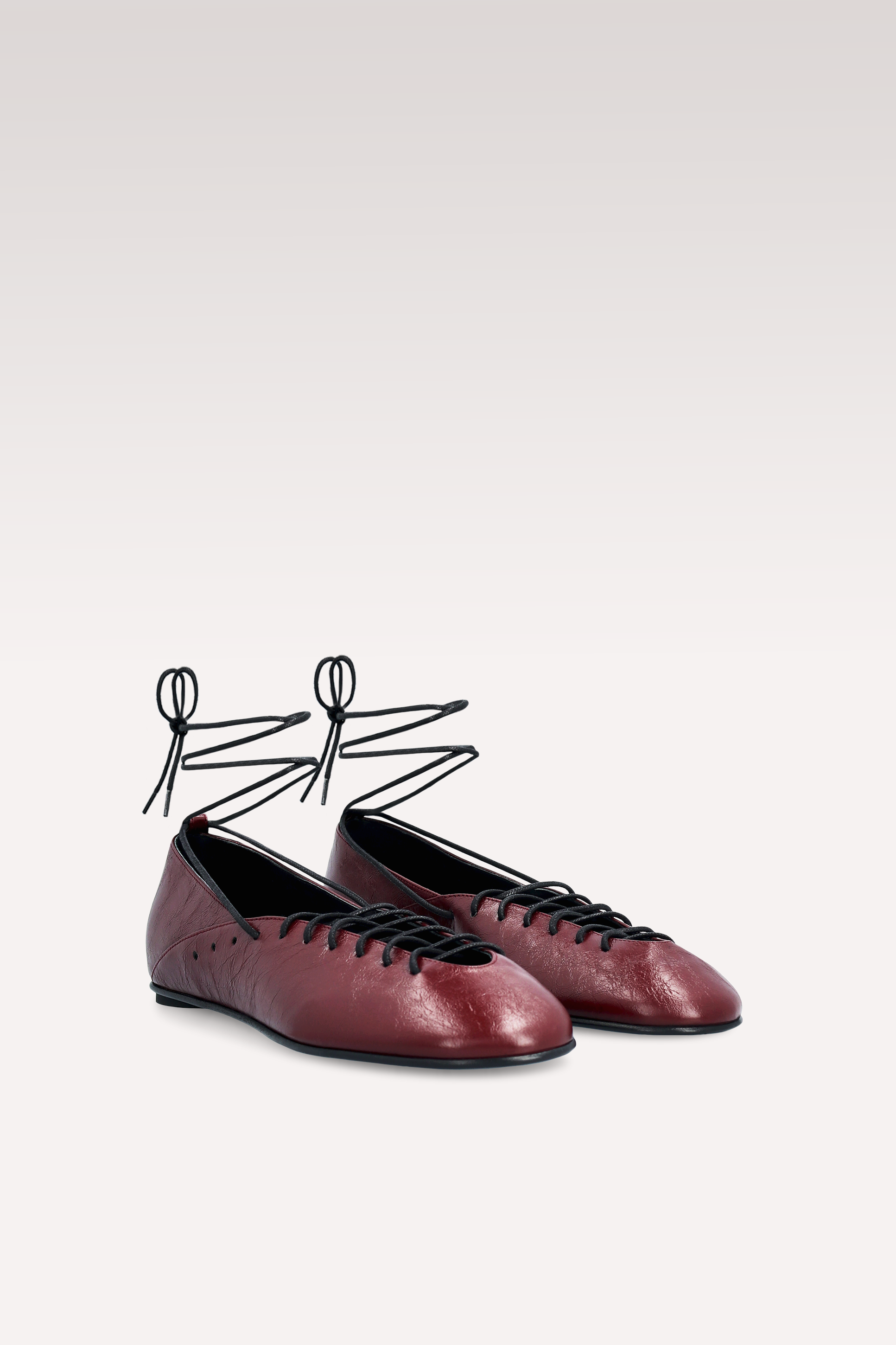 BALLERINE IN PELLE NAPPA RUGOSA CHERRY PALOMA