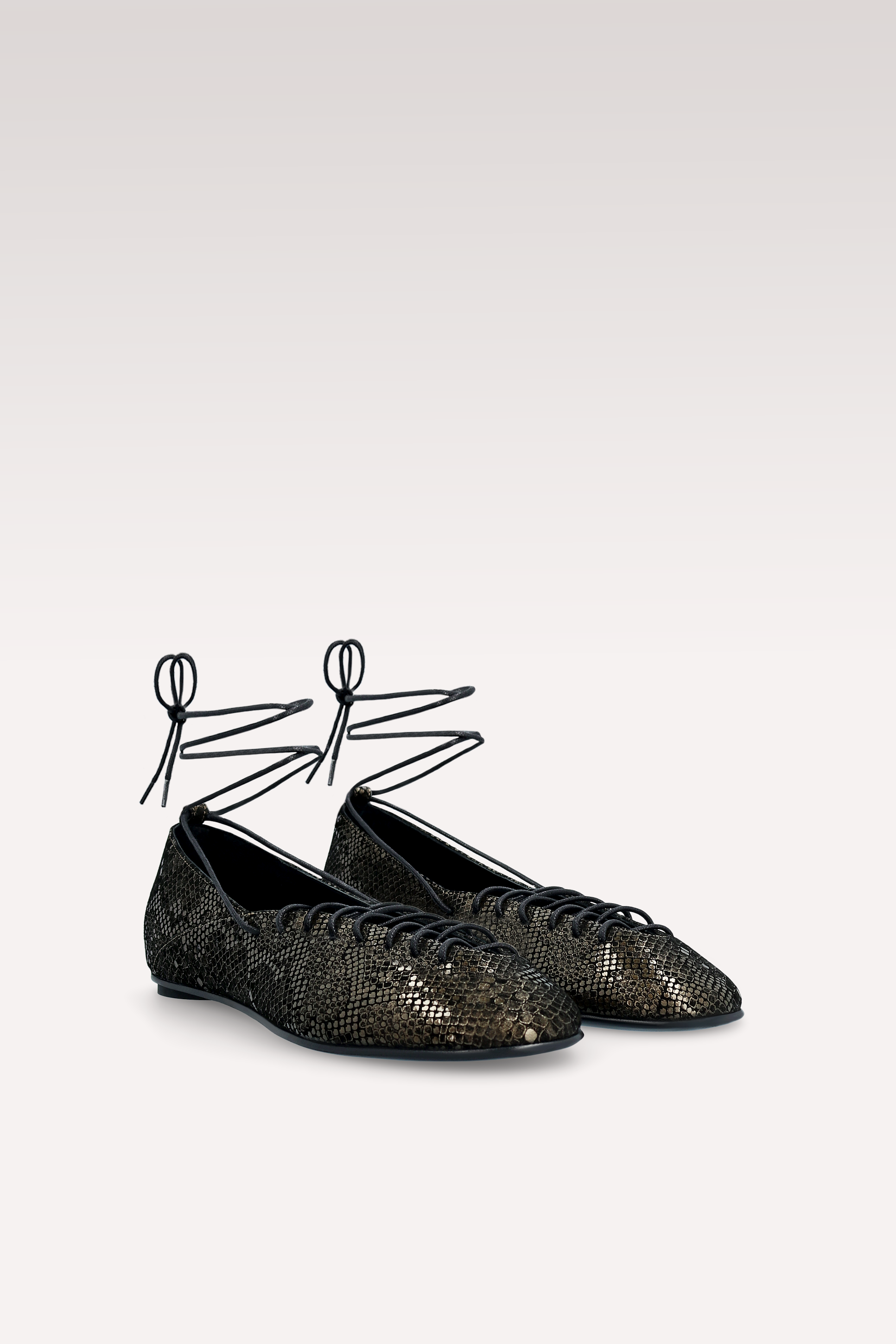 PALOMA GOLDEN PYTHON PRINT LEATHER BALLERINAS
