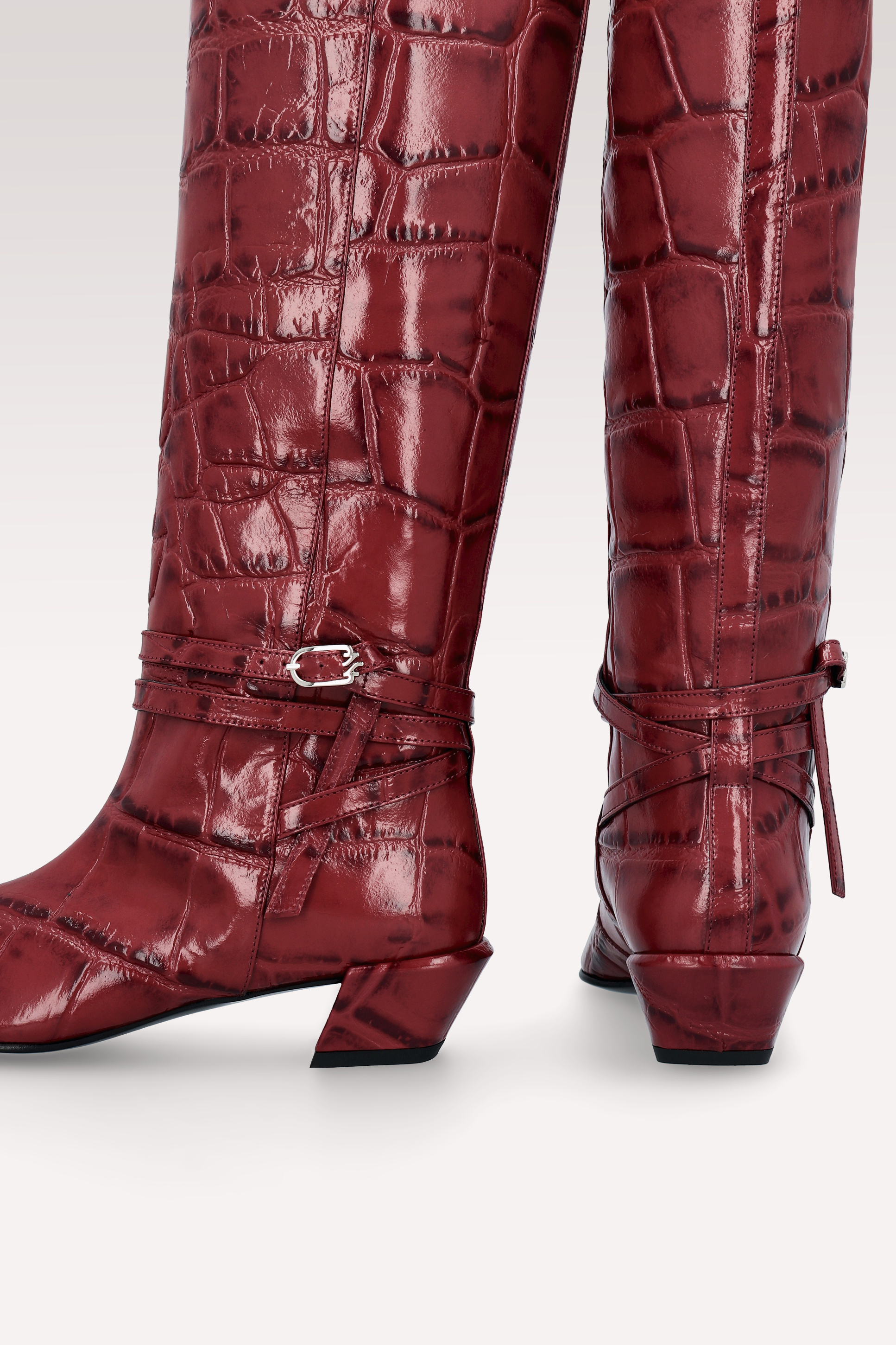 STIVALI IN PELLE STAMPATA COCCO EMMA CHERRY