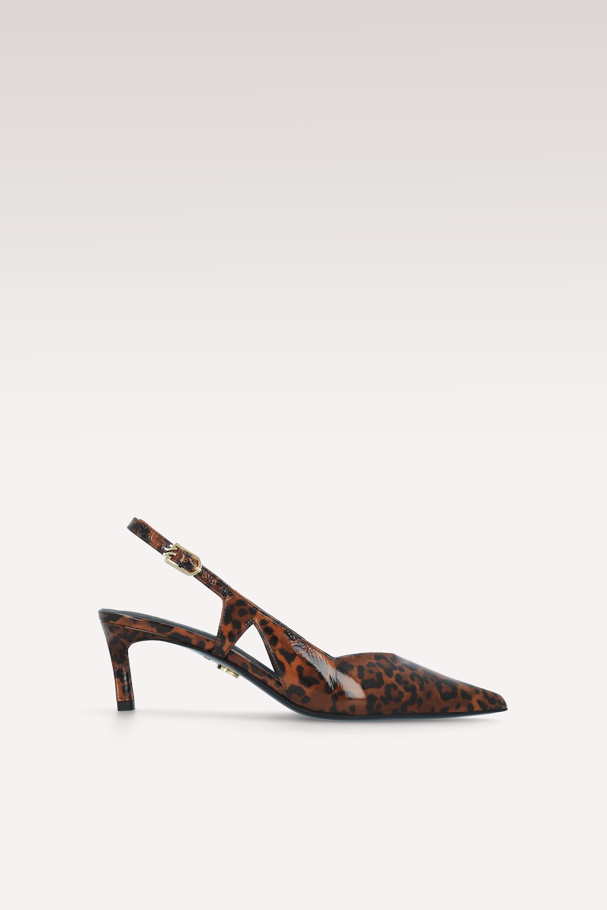 DÉCOLLETÉ CON CINTURINO IN PELLE STAMPA LEOPARDATA MARRONE ORCHIDEA