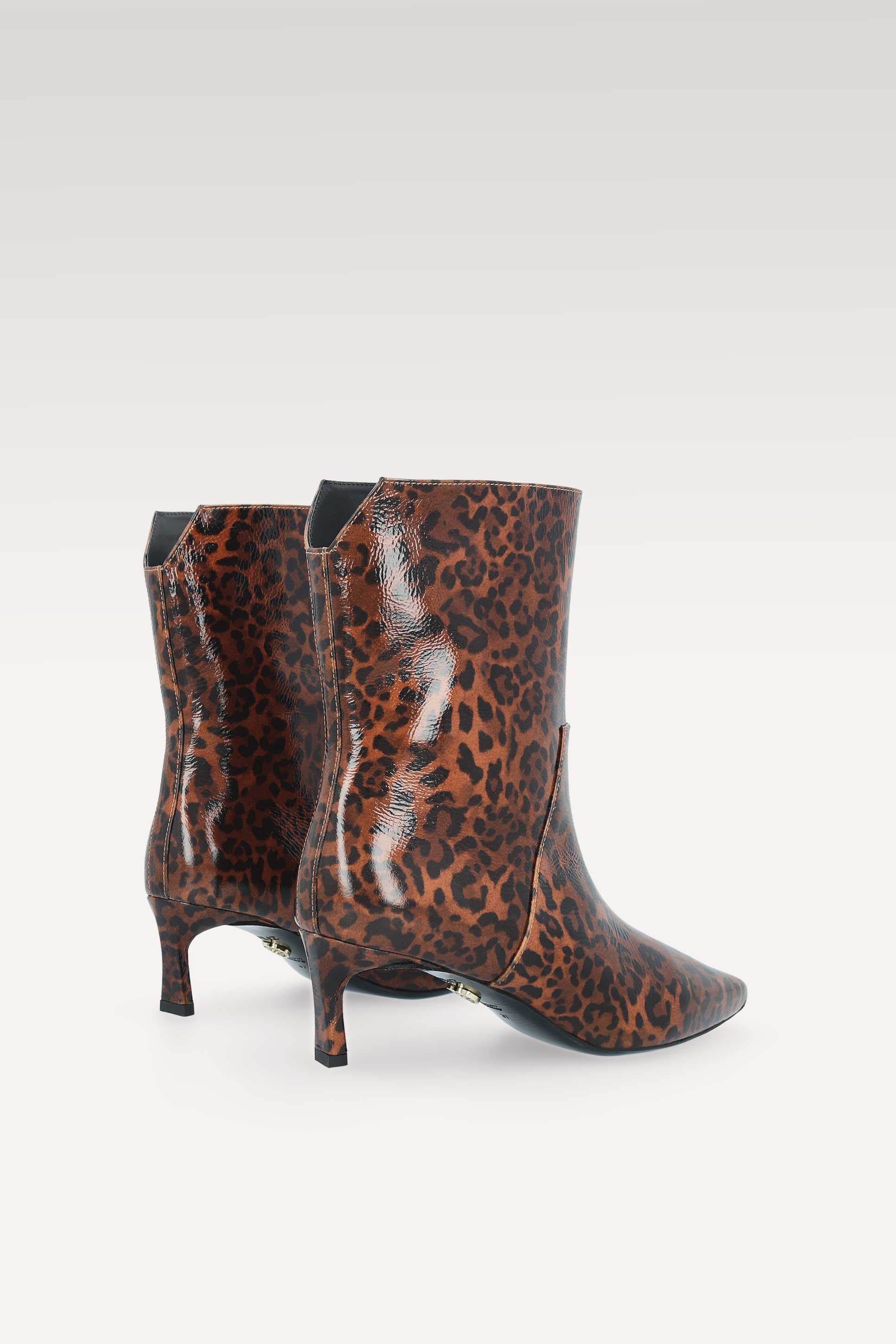 STIVALETTI IN PELLE STAMPA LEOPARDATA MARRONE ODETTE