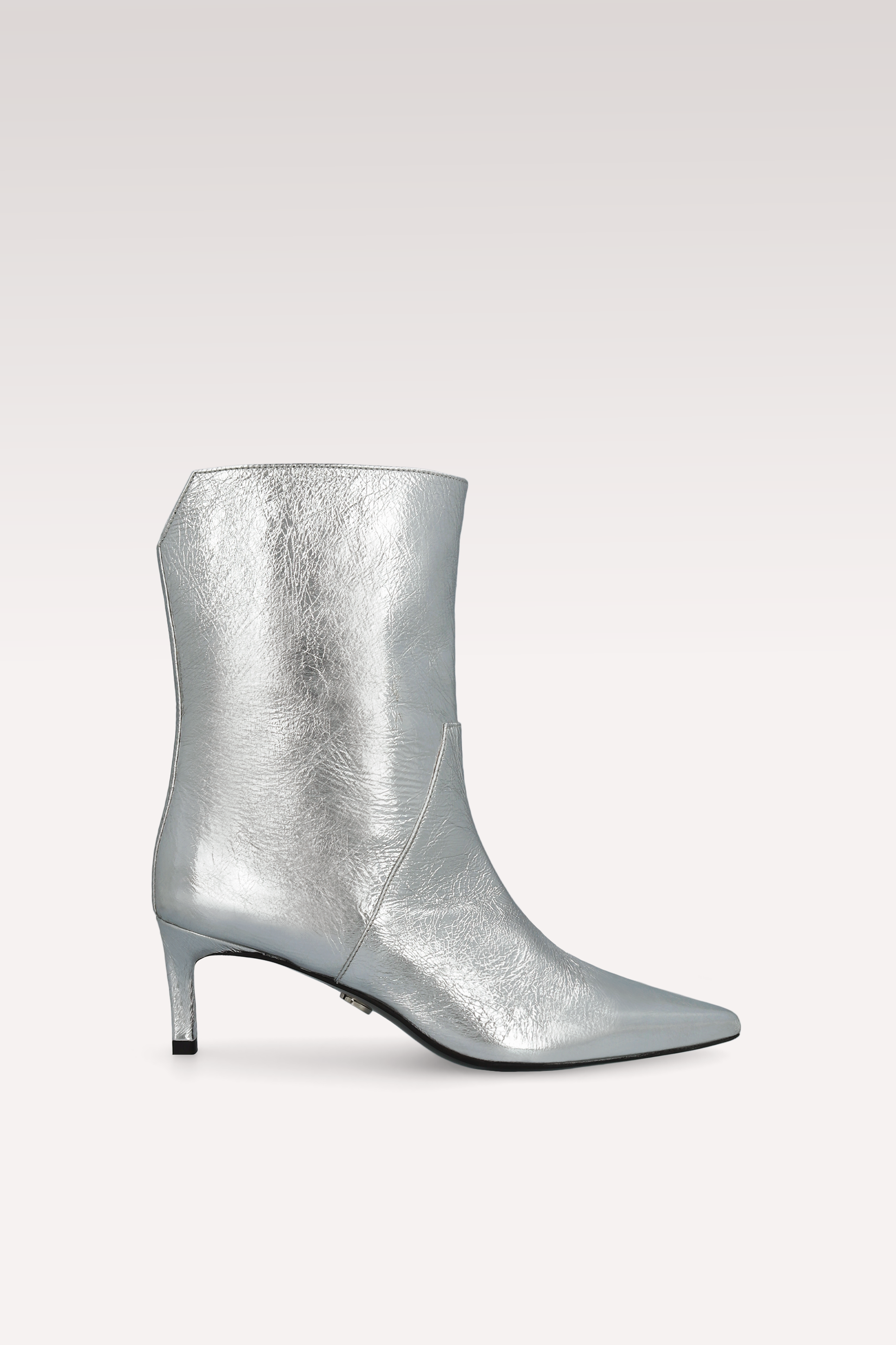 STIVALETTI IN PELLE RUGOSA METALLIZZATA ARGENTO ODETTE