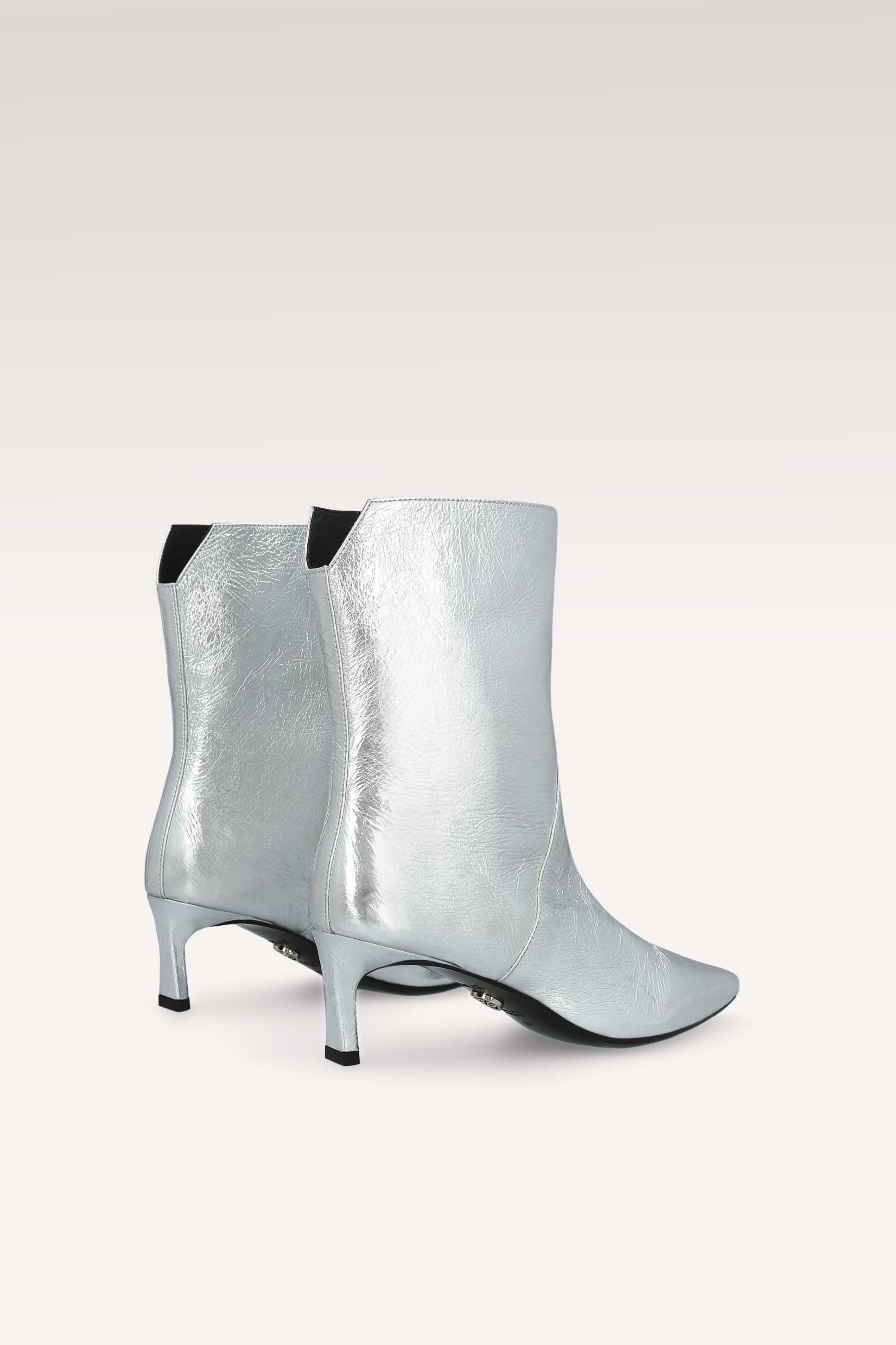 STIVALETTI IN PELLE RUGOSA METALLIZZATA ARGENTO ODETTE
