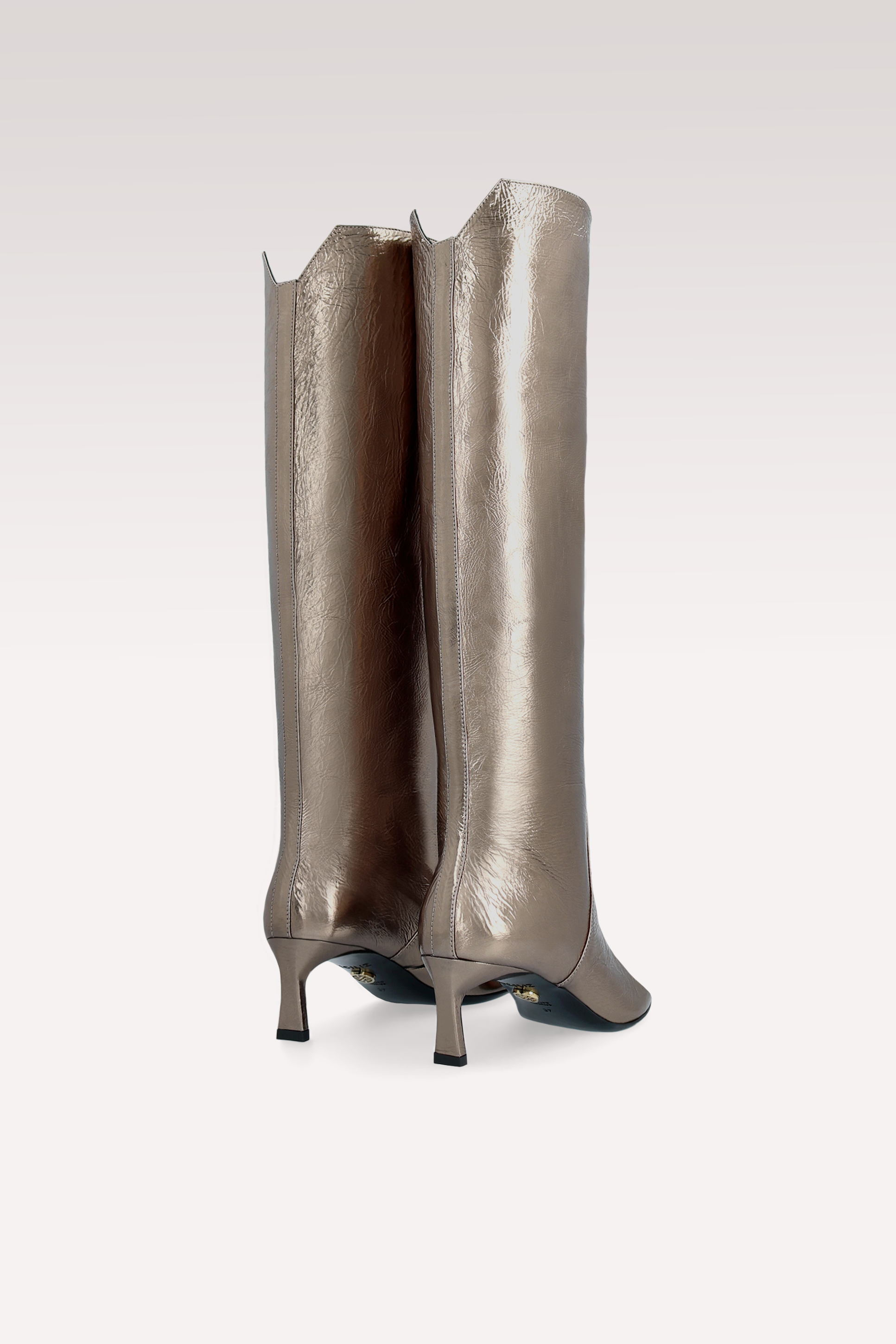 STIVALI IN PELLE METALLIZZATA OTTONE OLGA