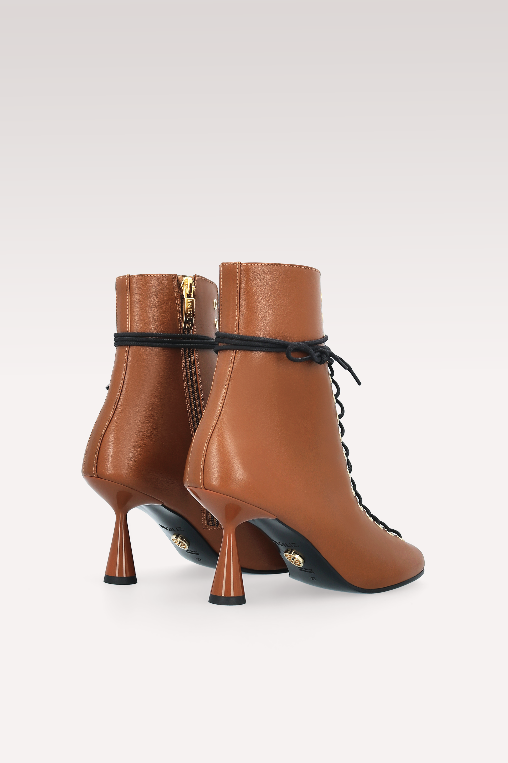 STIVALETTI IN PELLE NAPPA MARRONE ZOE