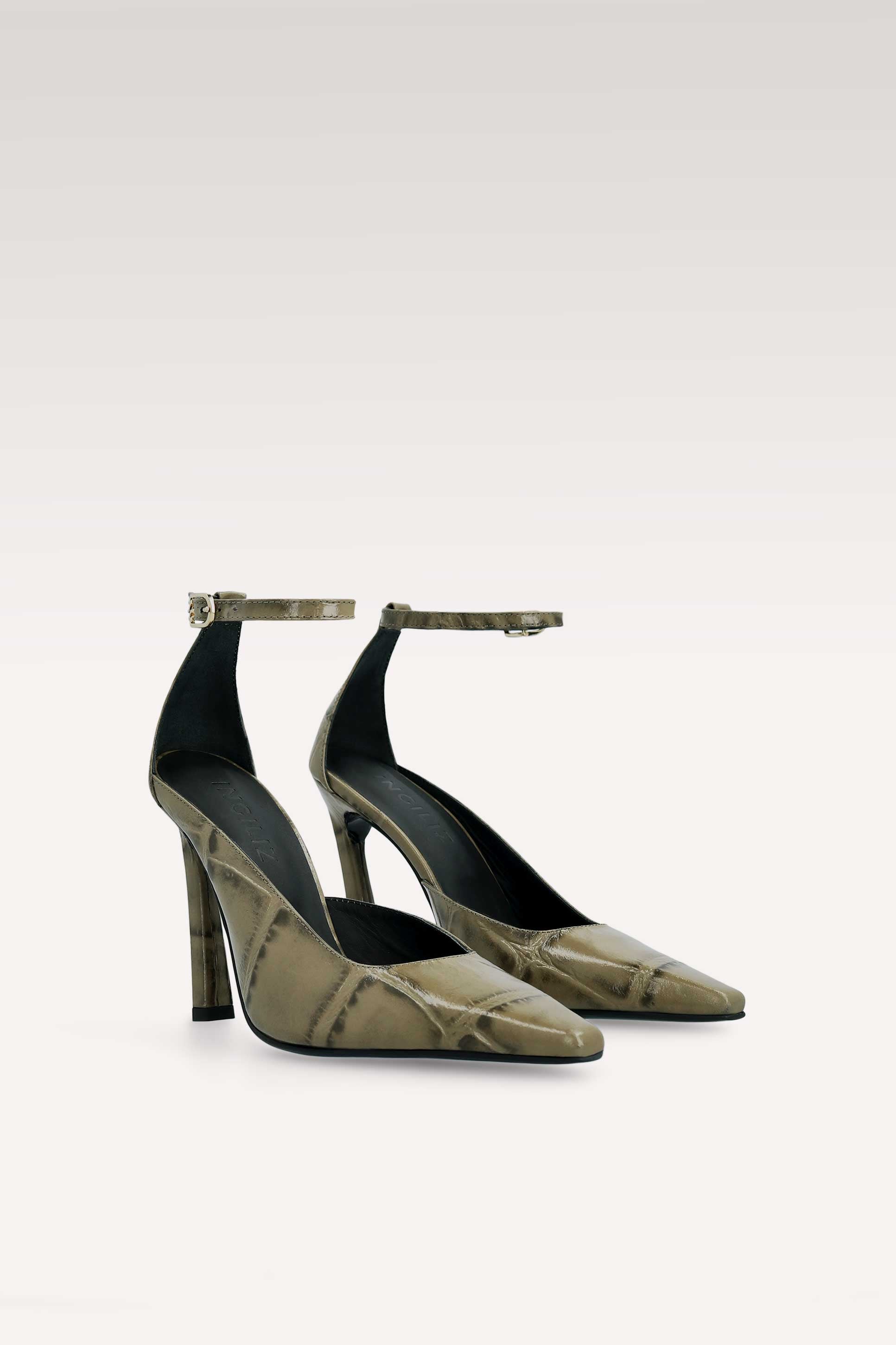 NORA OLIVIE COCCO EMBOSSED LEATHER PUMPS, DALIA SHOULDER BAG AND KEIRA 2 BELT