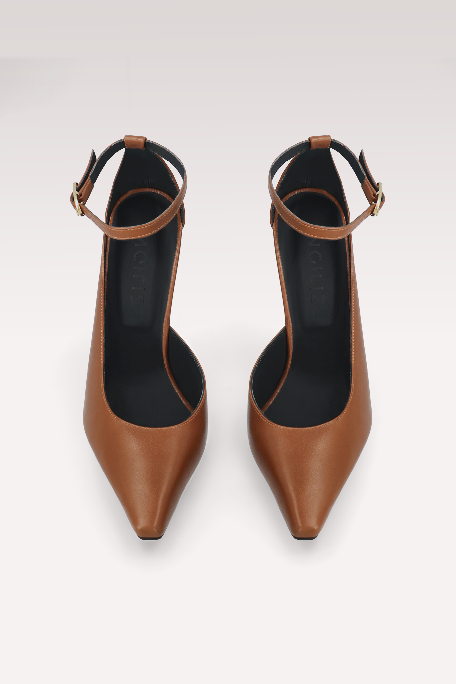 DÉCOLLETÉ NORA IN PELLE NAPPA MARRONE E CINTURA REVERSIBILE KENNIE